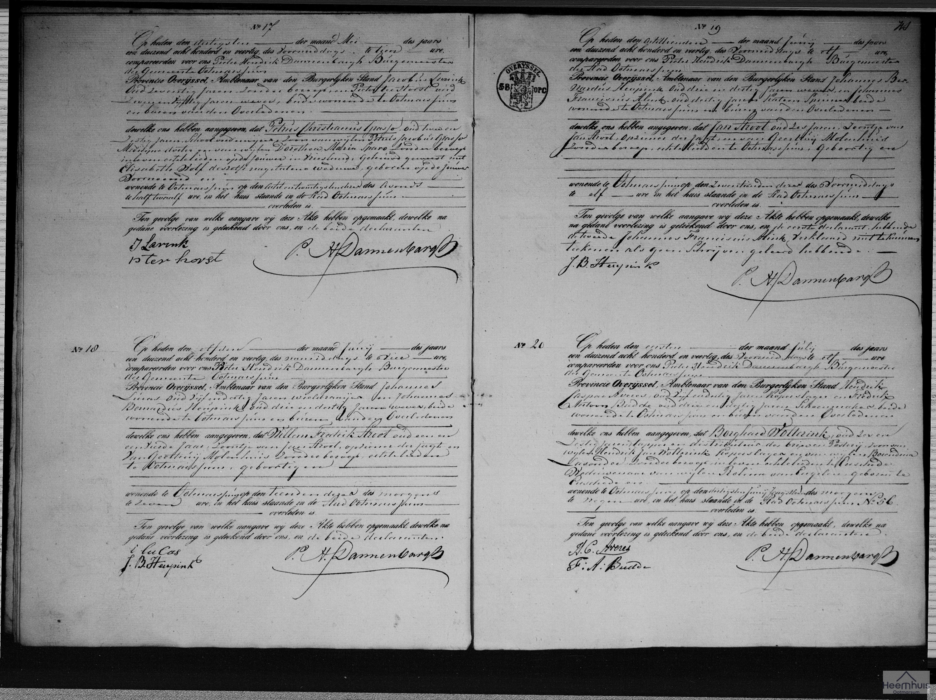 Overlijdensakte van Jan Stroot