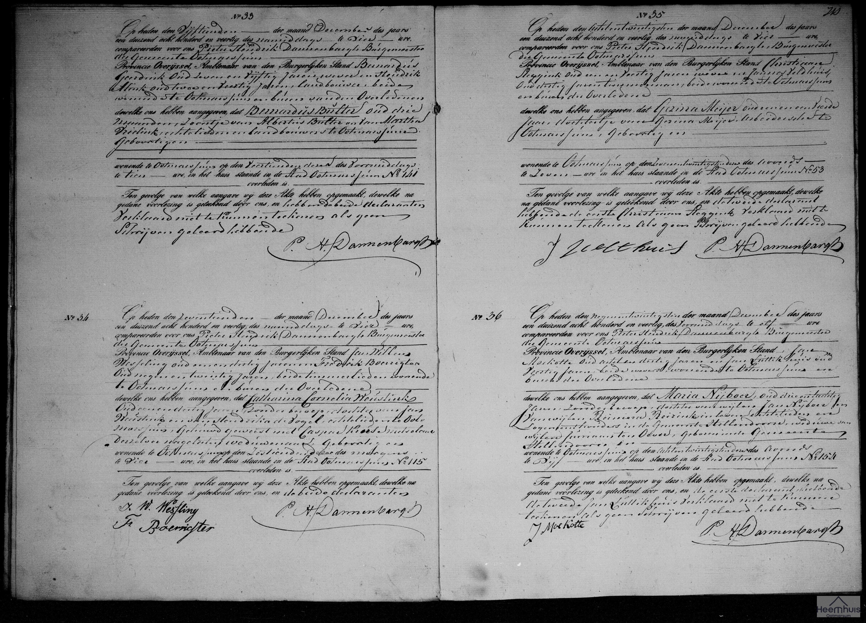 Overlijdensakte van Catharina Cornelia Weustink