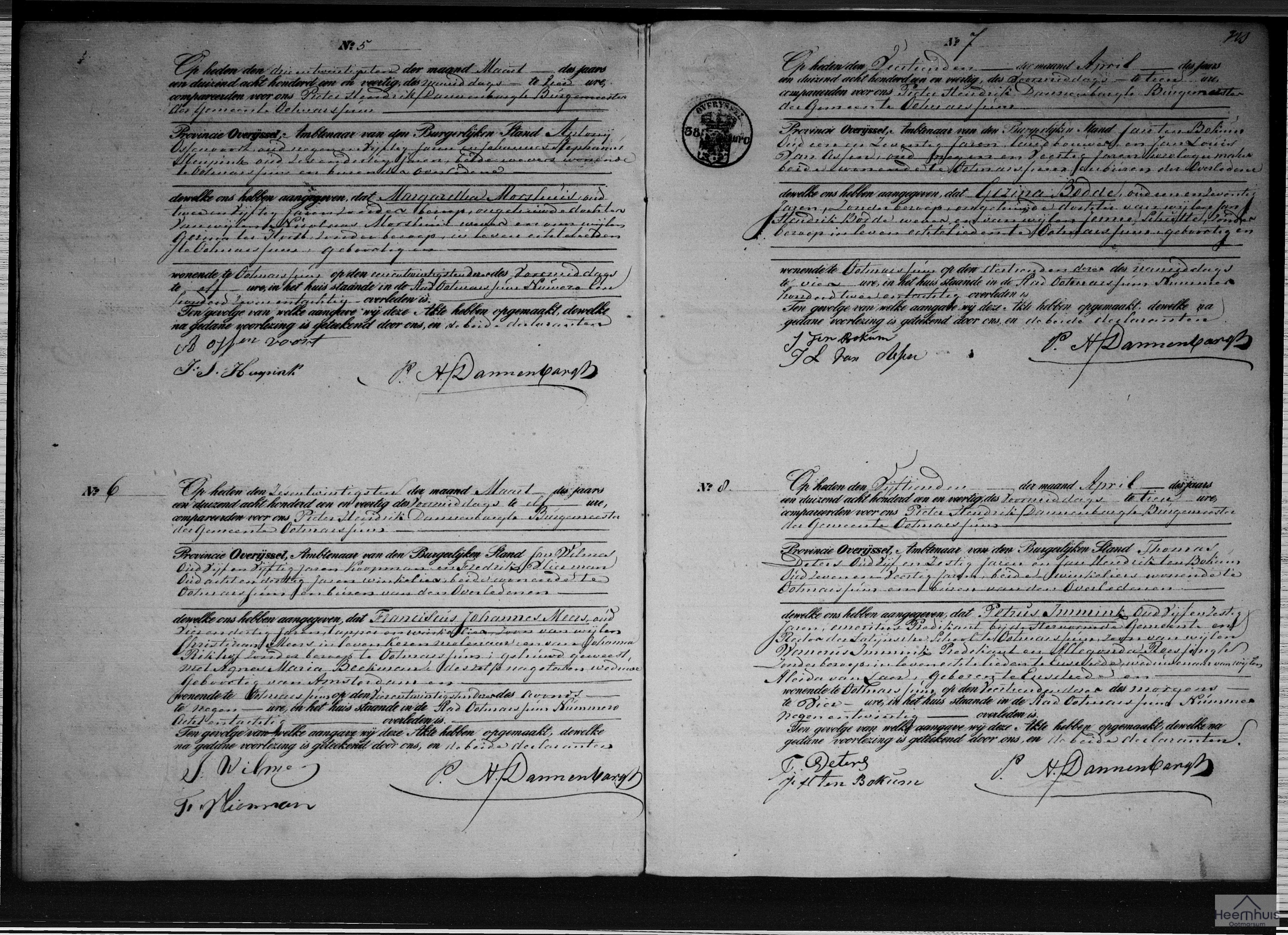 Overlijdensakte van Gezina Bodde