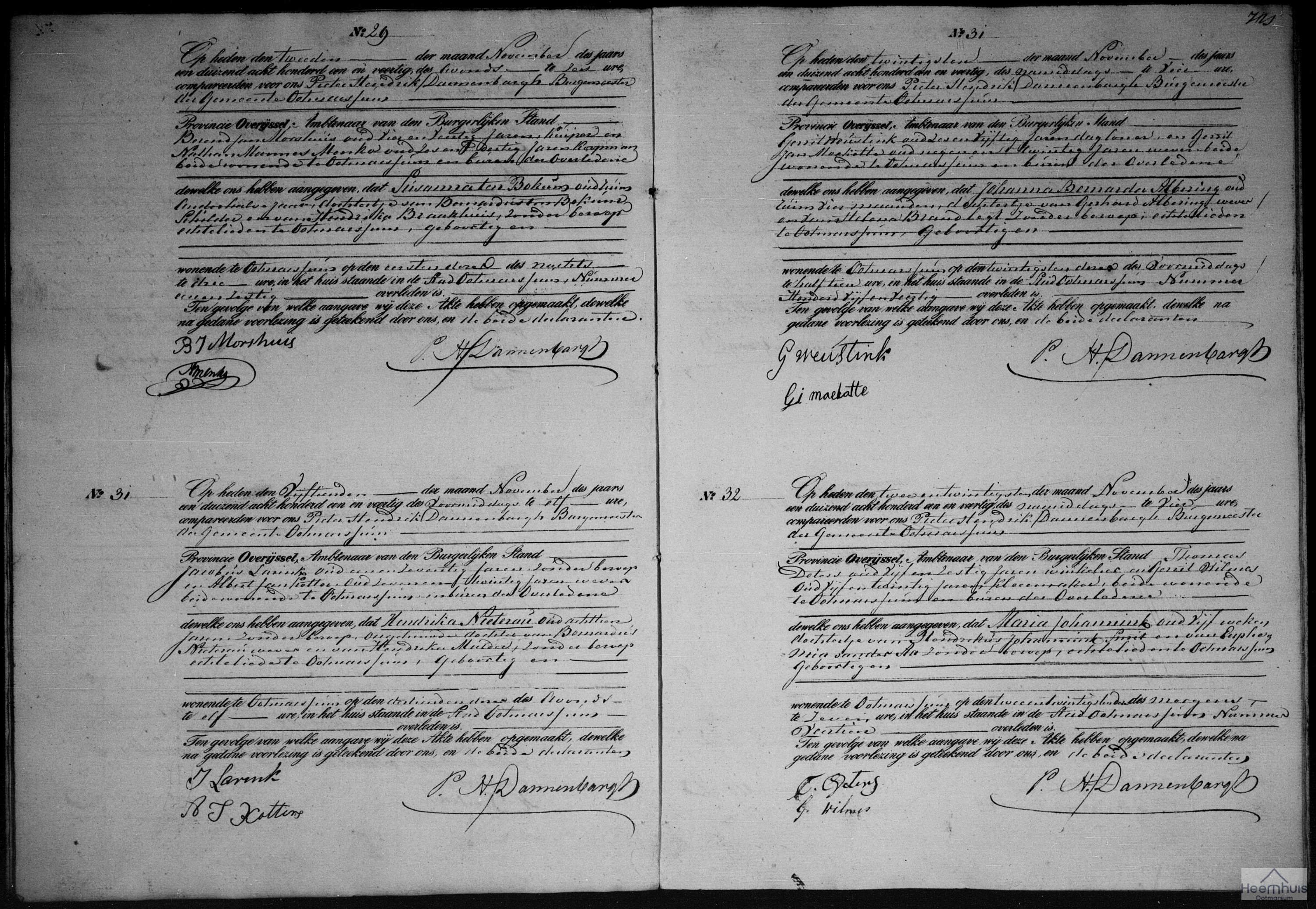 Overlijdensakte van Hendrika Nieterau