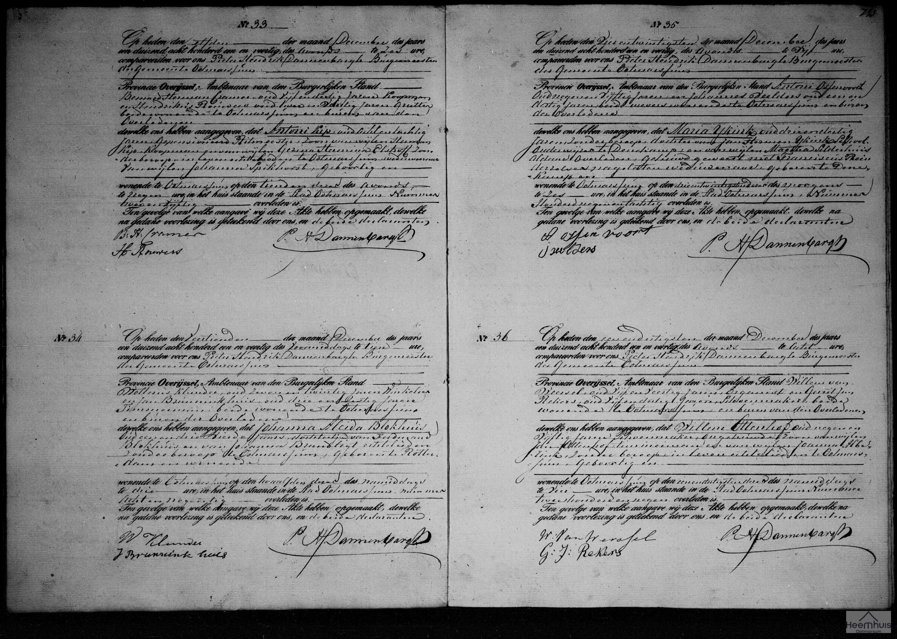 Overlijdensakte van Antoni Kip