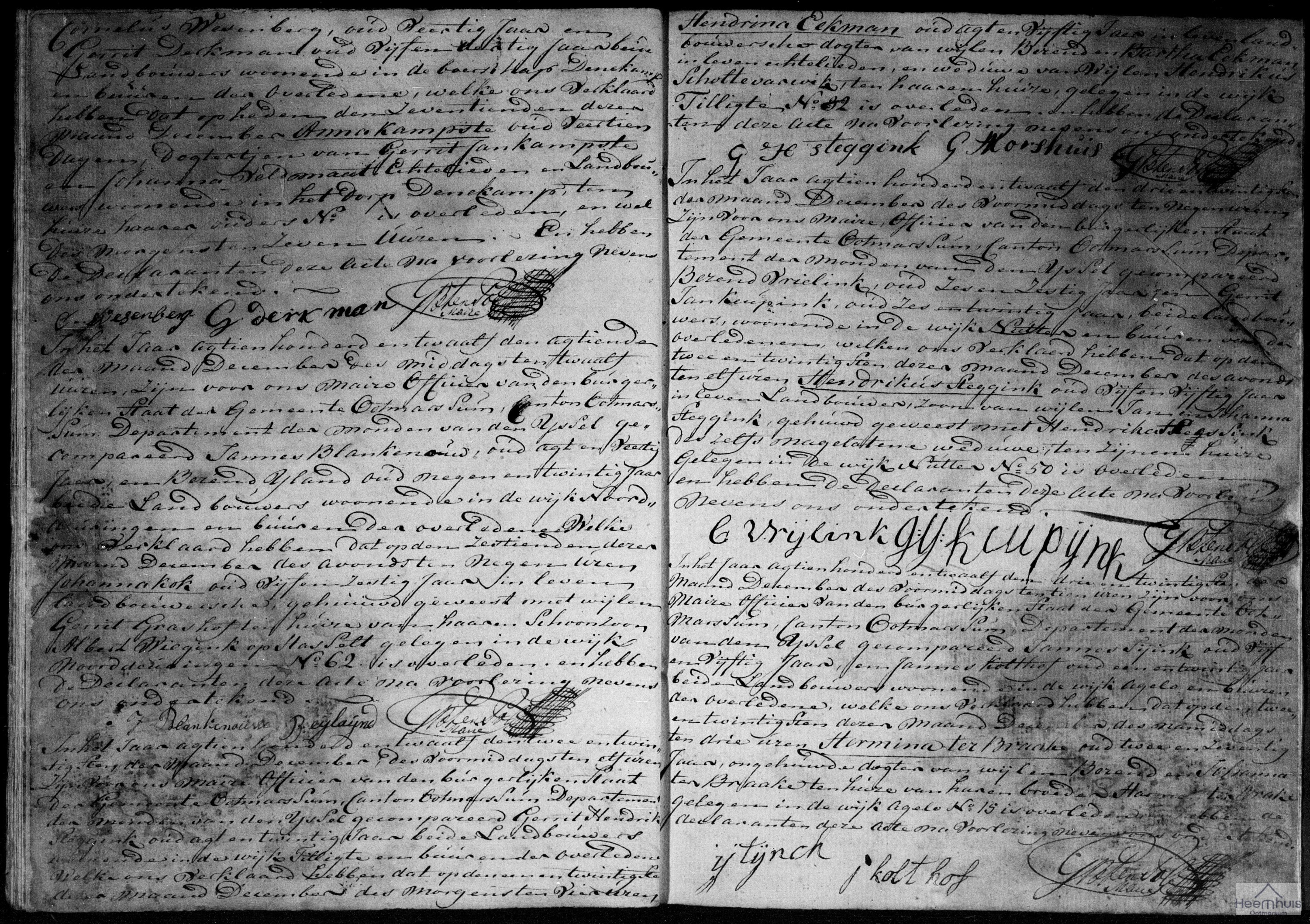 Overlijdensakte van Hendrikus Steggink