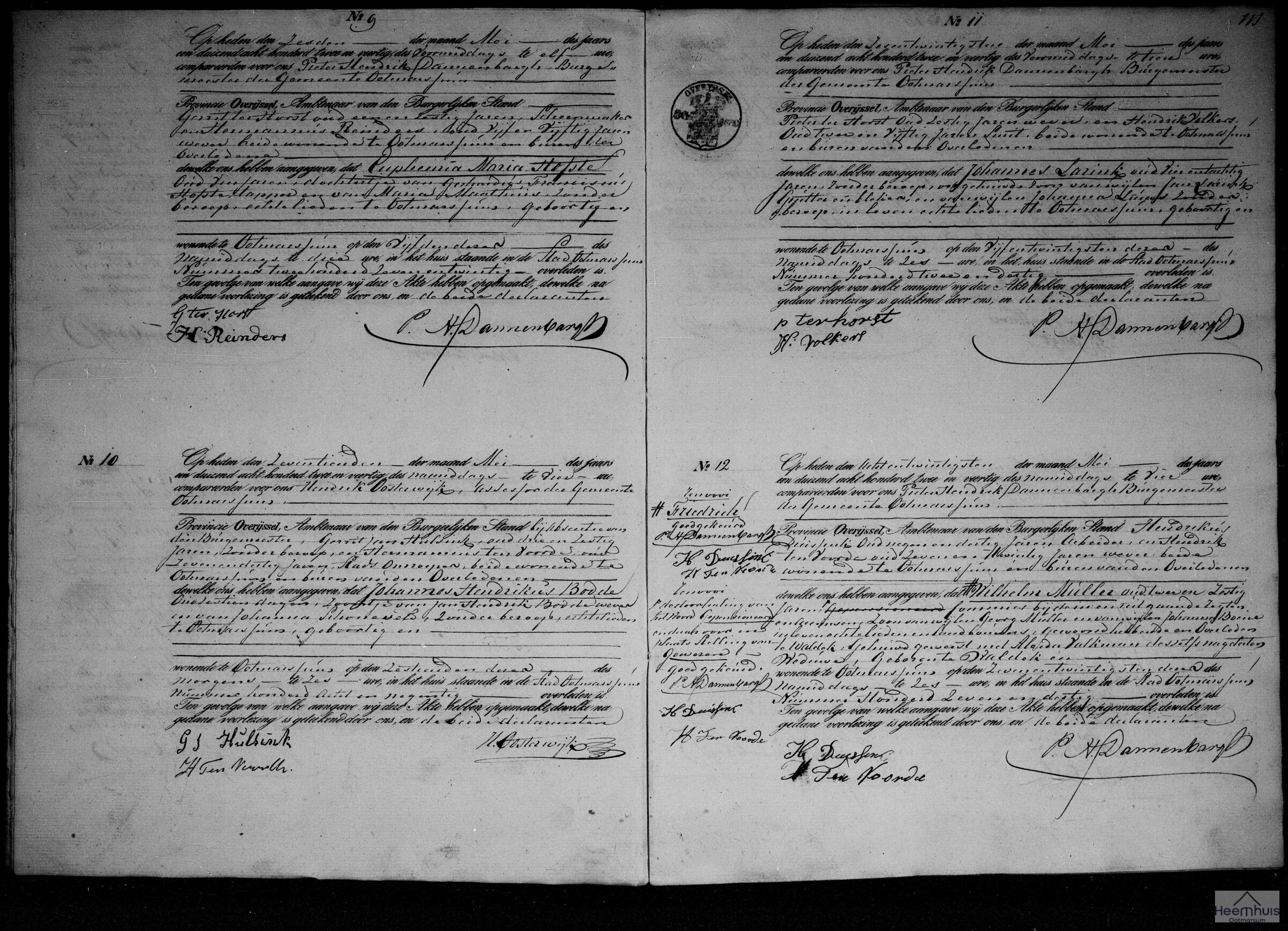 Overlijdensakte van Euphemia Maria Hofste