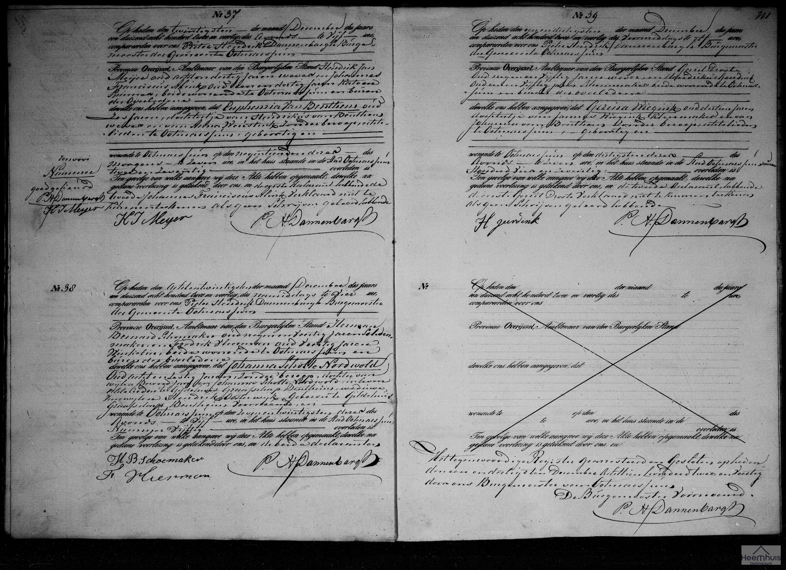 Overlijdensakte van Euphemia van Benthem