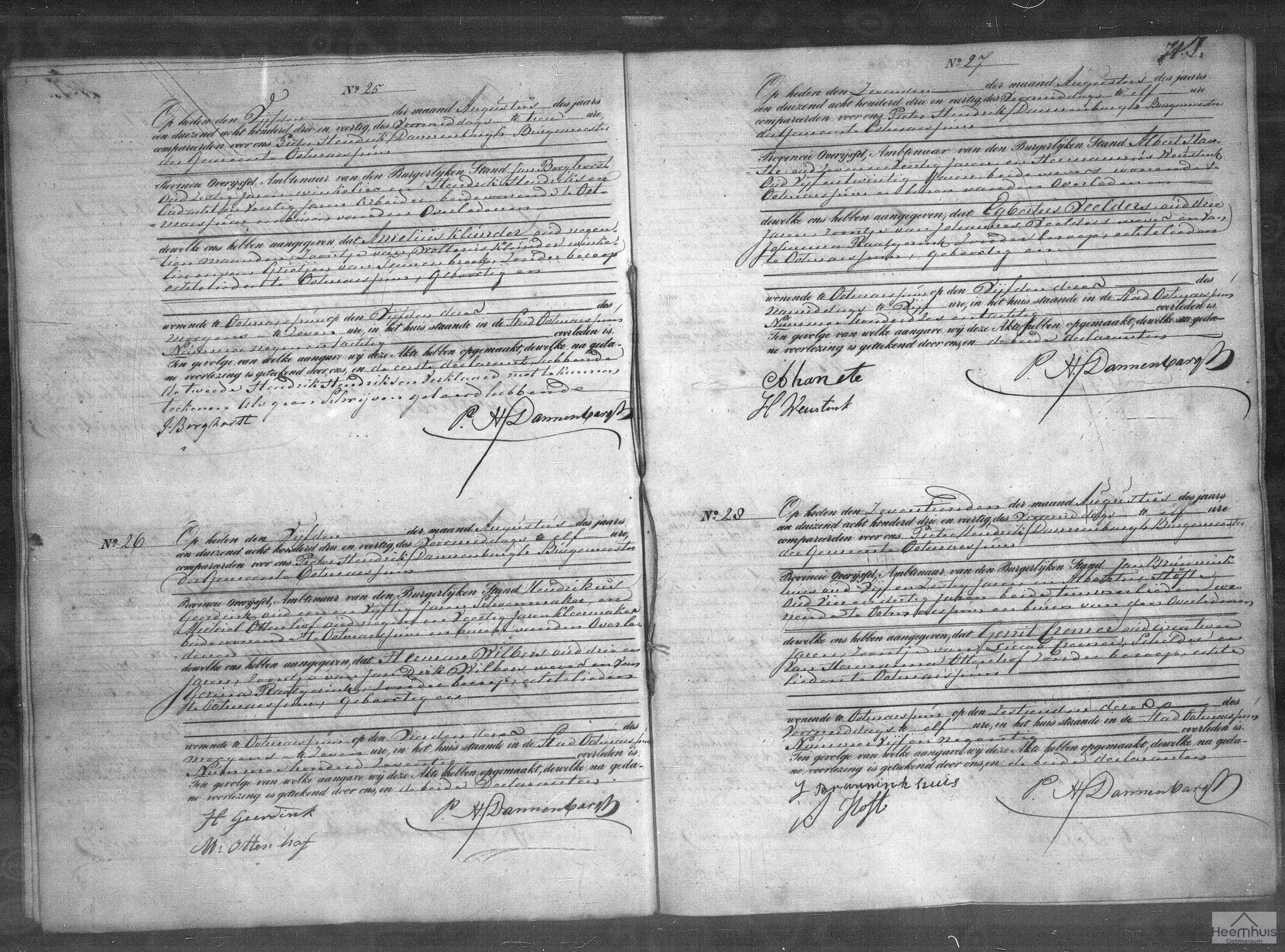 Overlijdensakte van Herman Wilbers