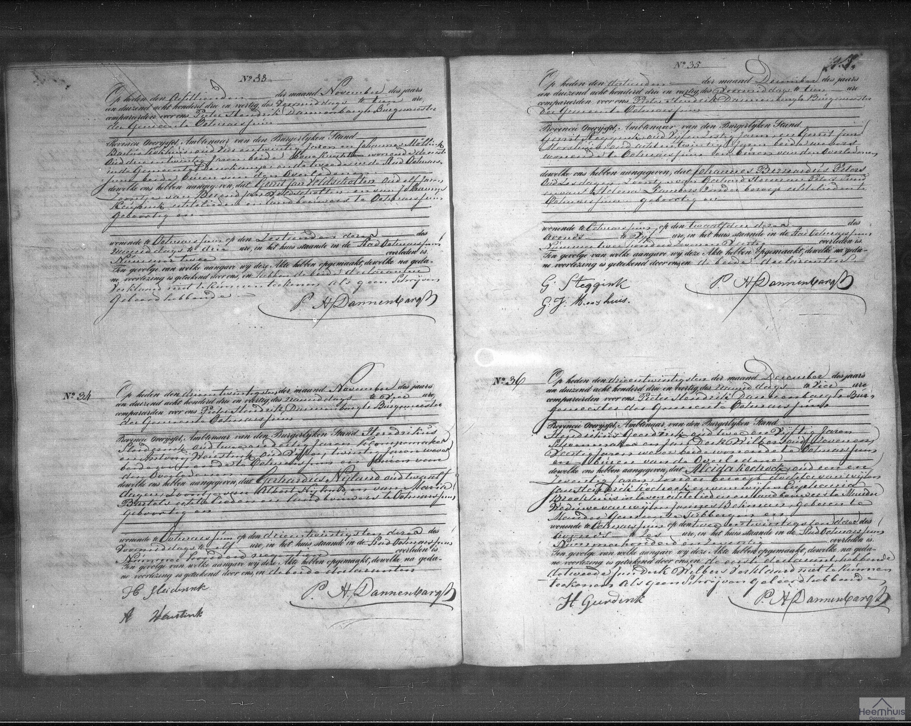 Overlijdensakte van Johannes Bernardus Peters