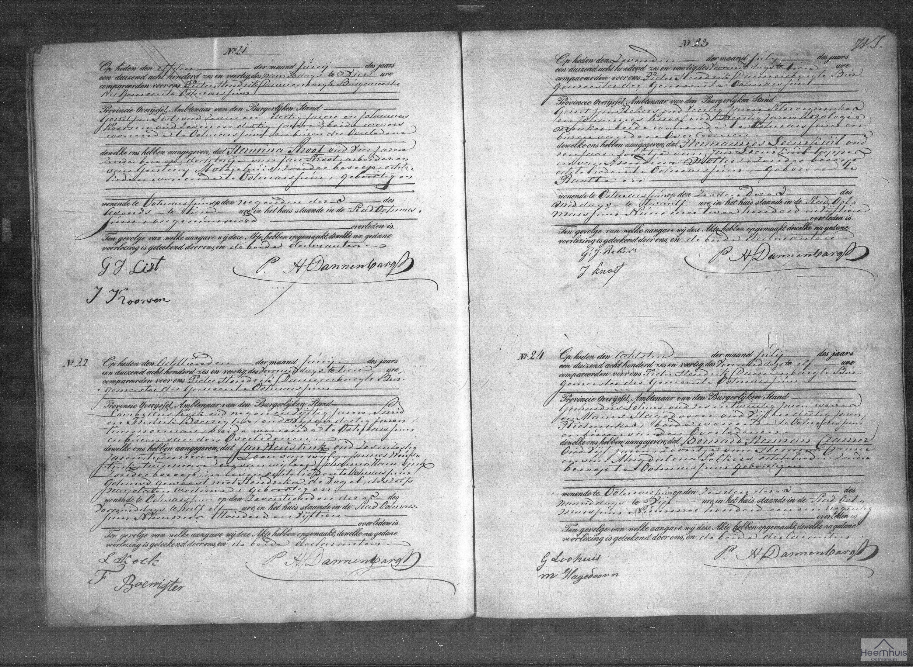 Overlijdensakte van Bernard Herman Cramer