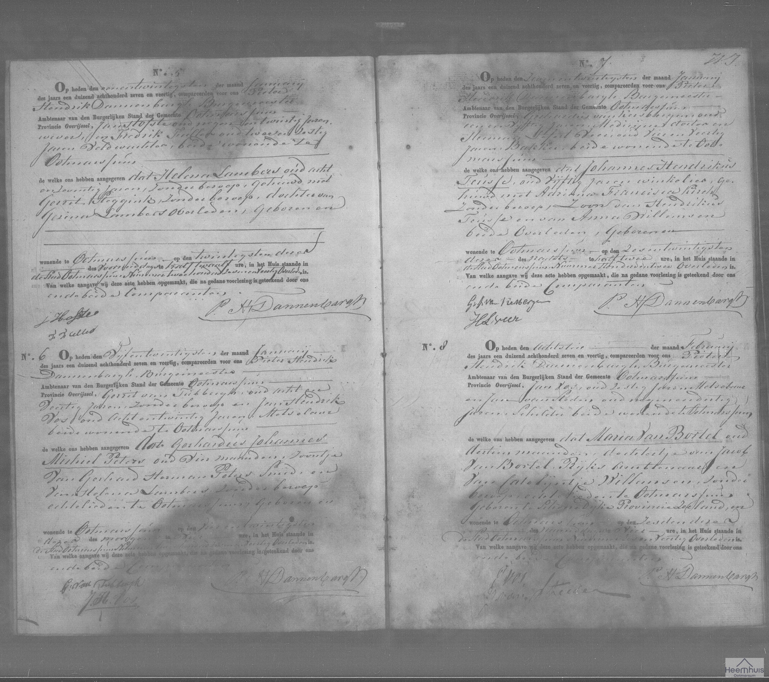 Overlijdensakte van Johannes Hendrikus Teusse Overlijdensakte van Johannes Hendrikus Teusse
