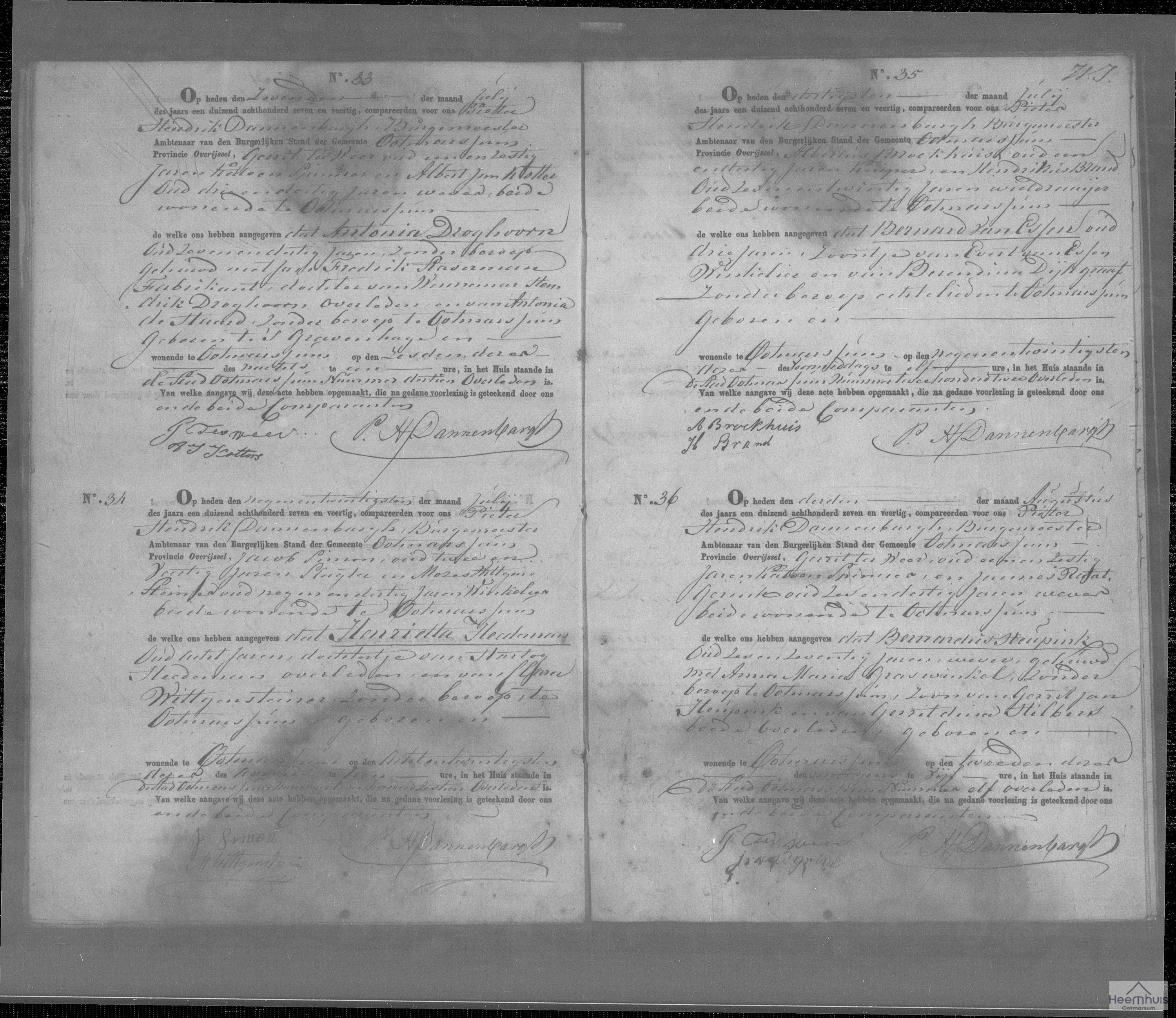 Overlijdensakte van Bernard van Essen