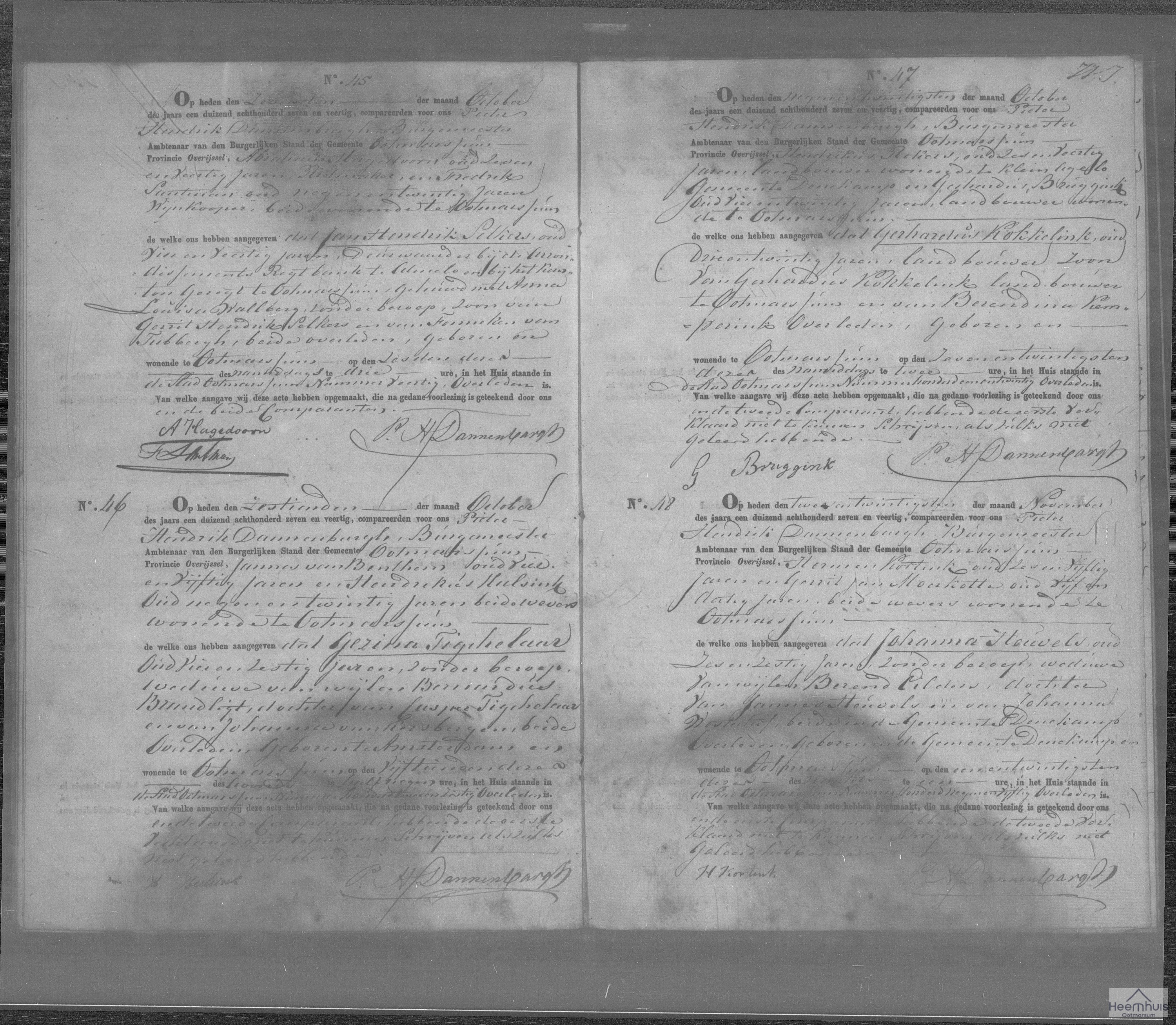 Overlijdensakte van Gezina Tigchelaar Overlijdensakte van Gezina Tigchelaar