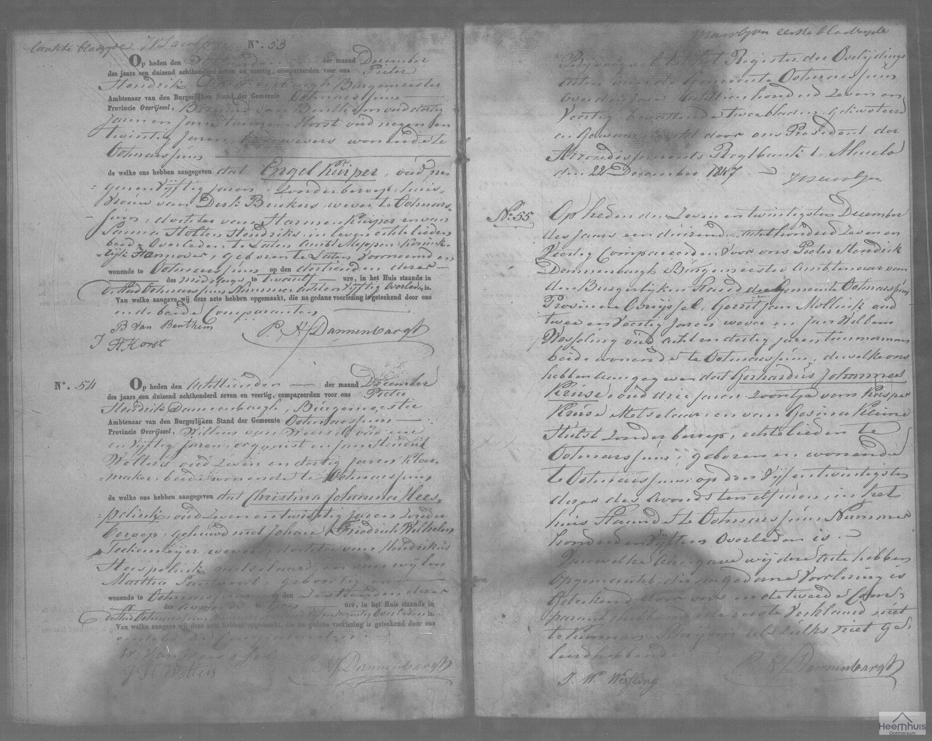 Overlijdensakte van Gerhardus Johannes Kruse