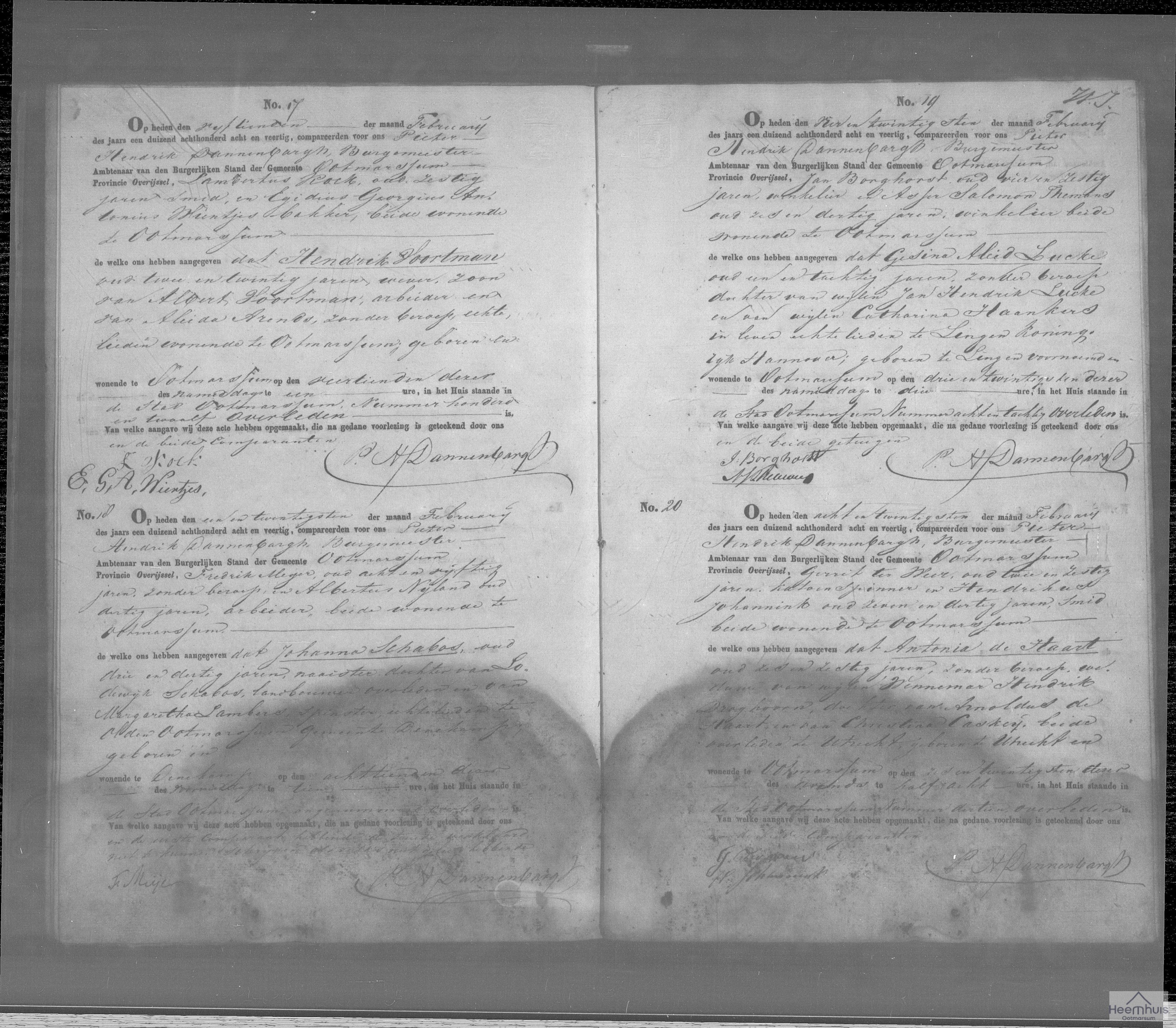 Overlijdensakte van Johanna Schabos