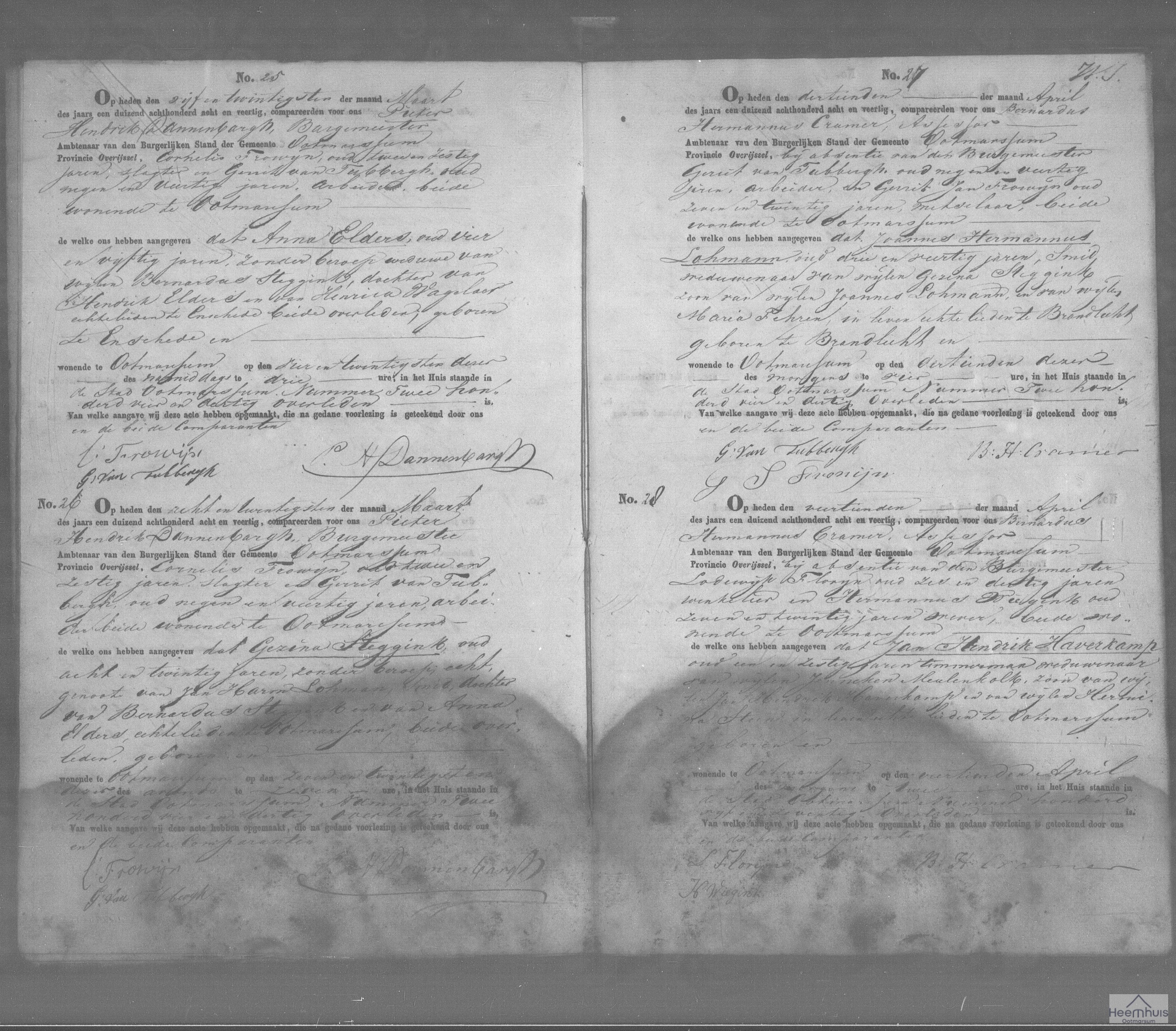 Overlijdensakte van Jan Hendrik Haverkamp