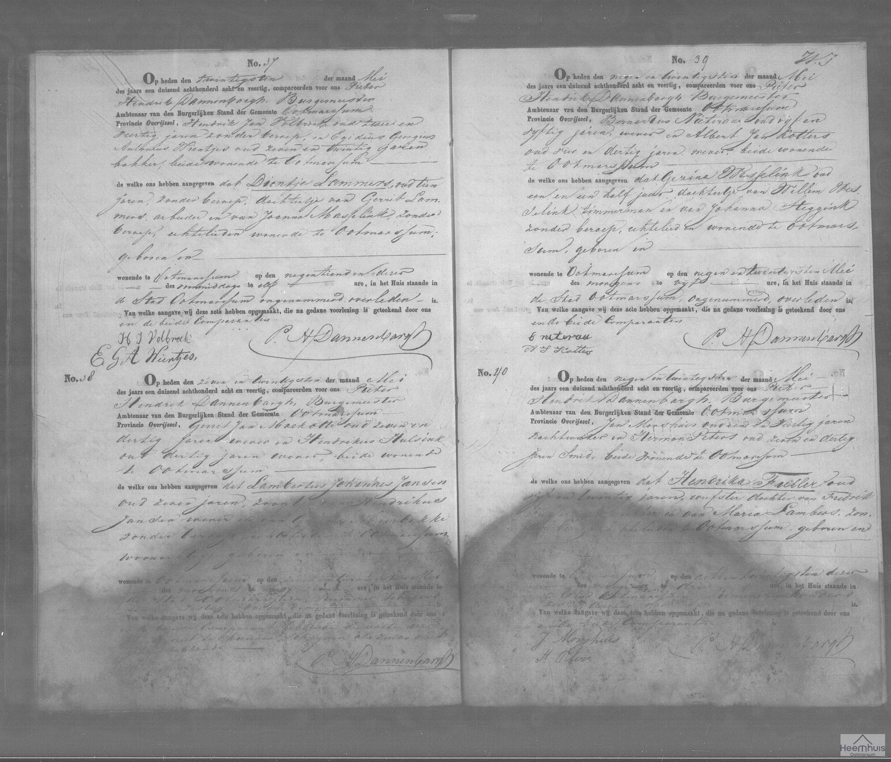 Overlijdensakte van Gezina Wesselink