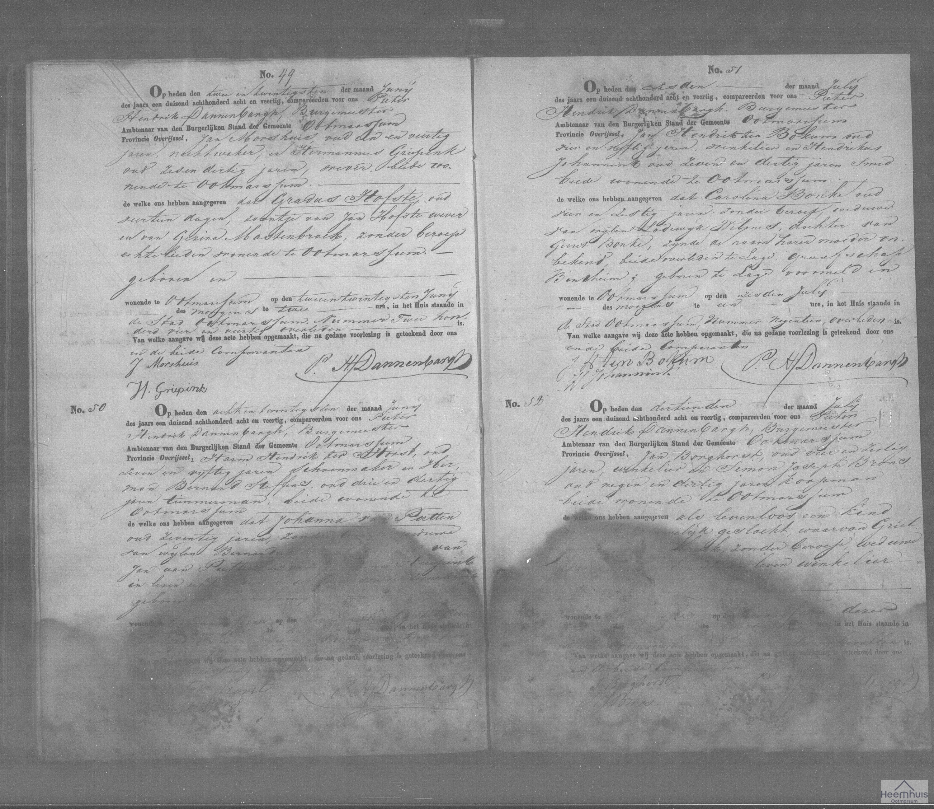 Overlijdensakte van Johanna van Putten