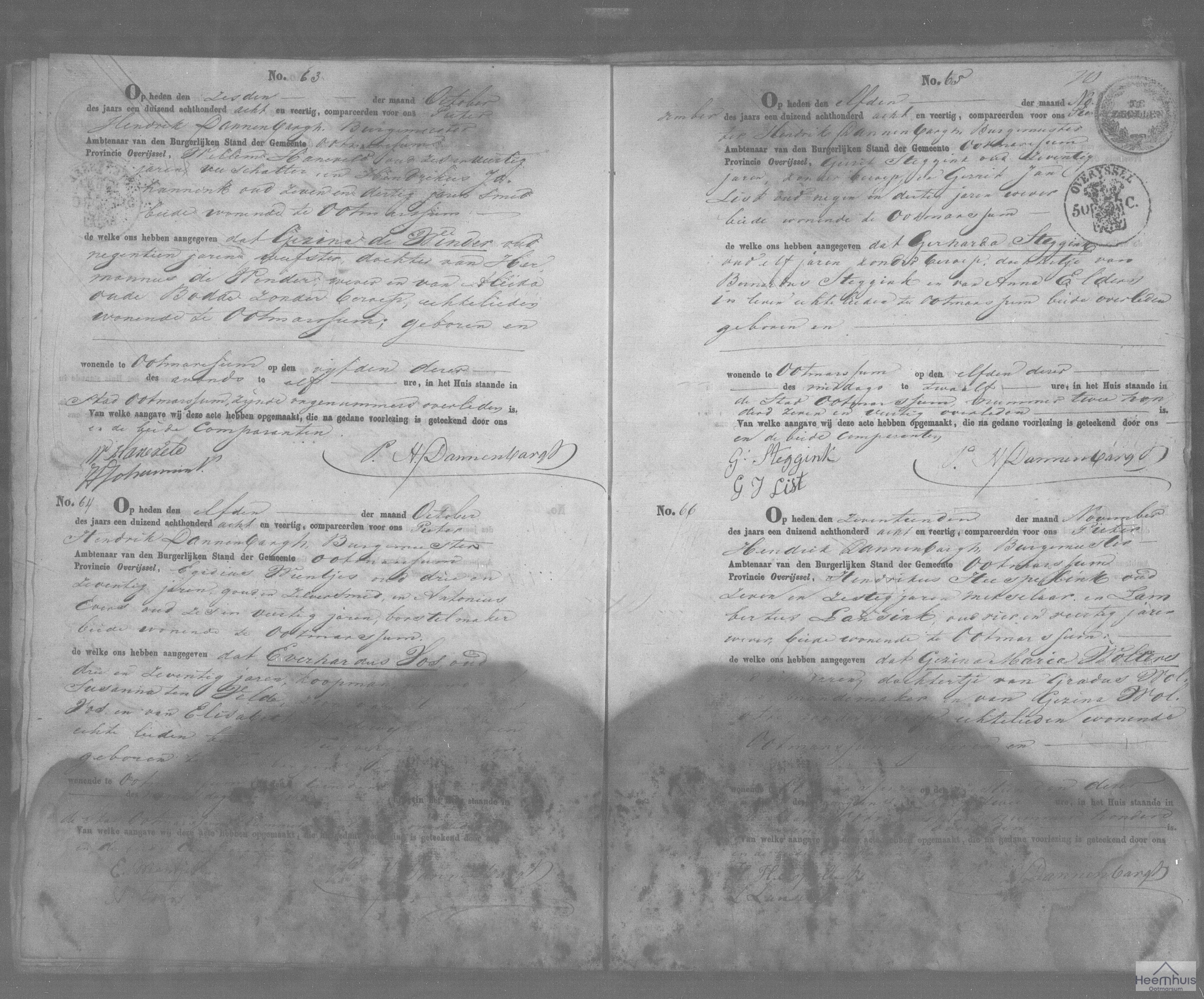 Overlijdensakte van Gezina Maria Wolters