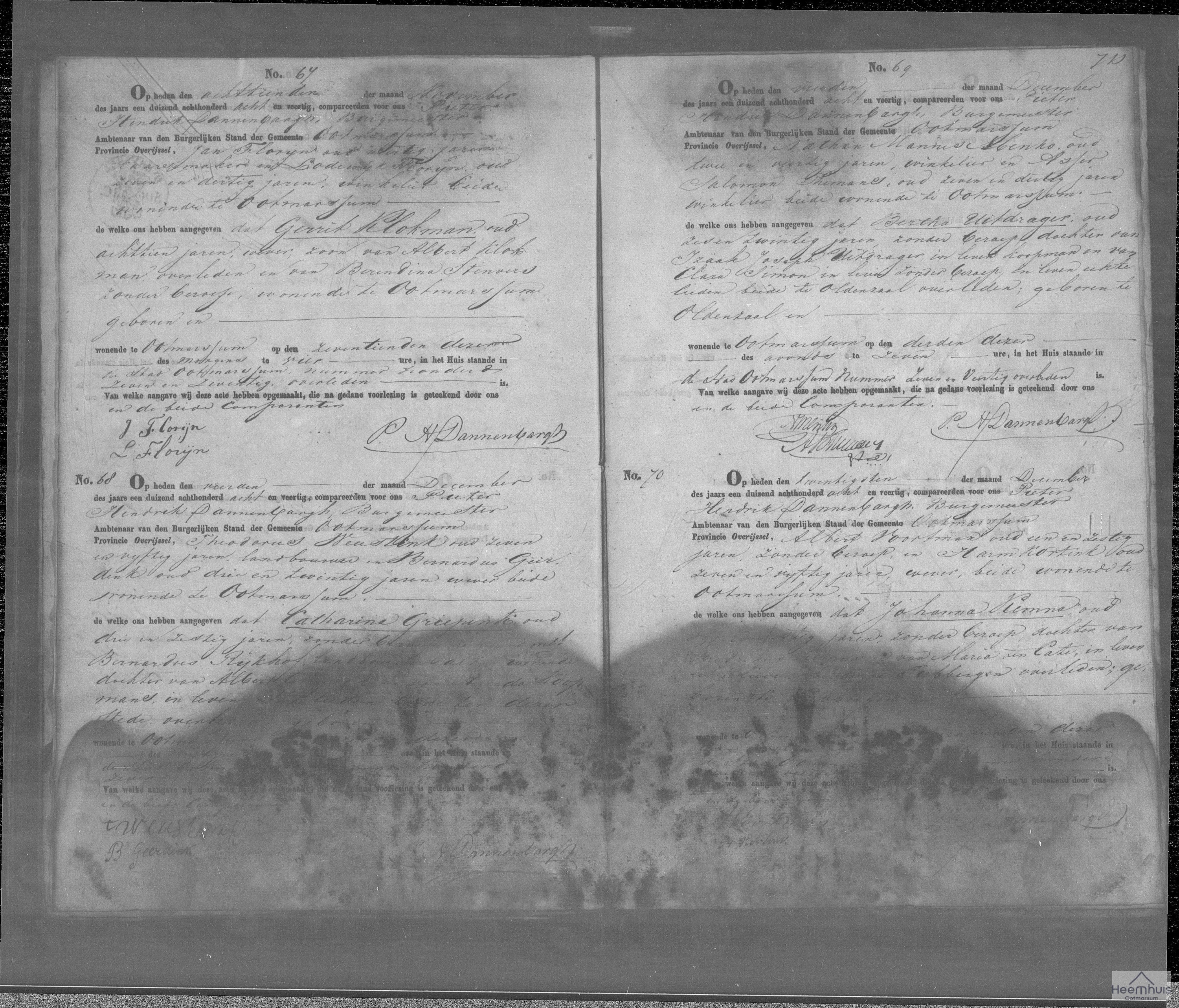 Overlijdensakte van Catharina Griepink