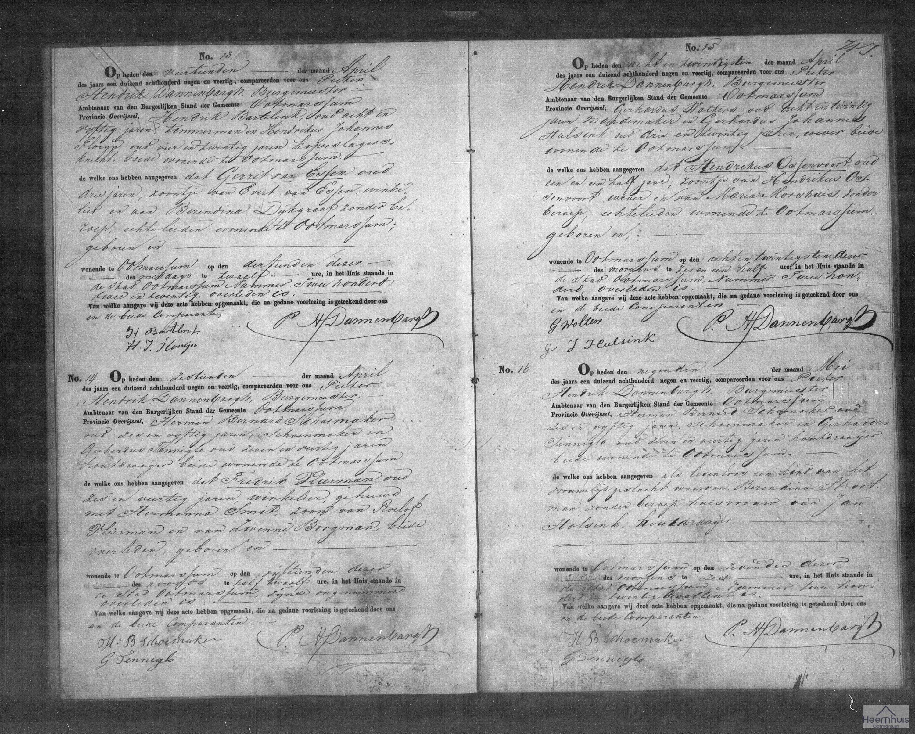 Overlijdensakte van Fredrik Vlierman Overlijdensakte van Fredrik Vlierman