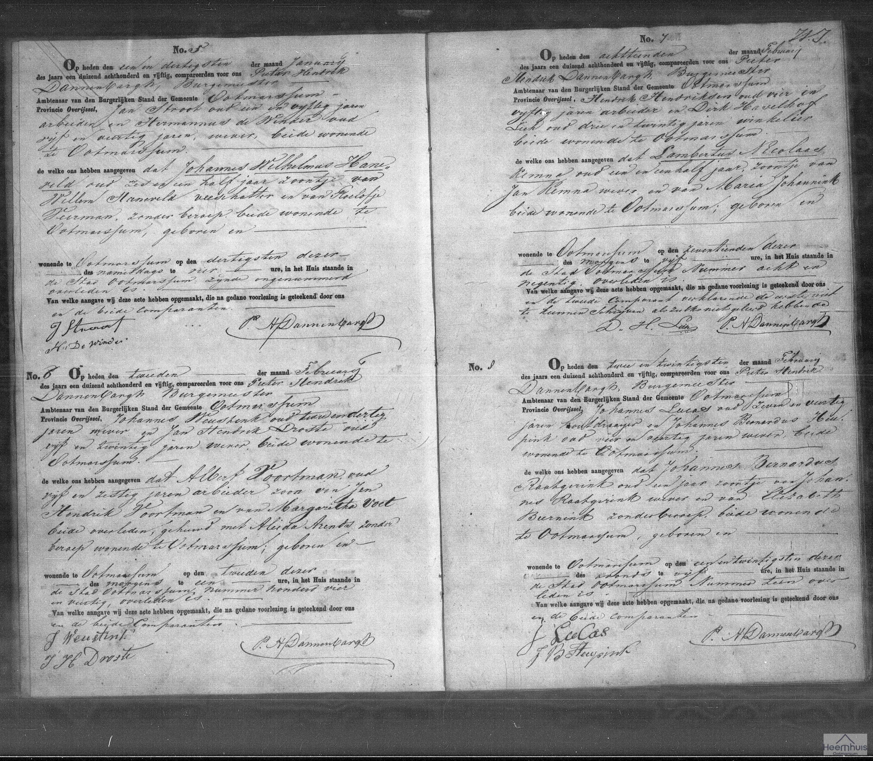 Overlijdensakte van Albert Voortman