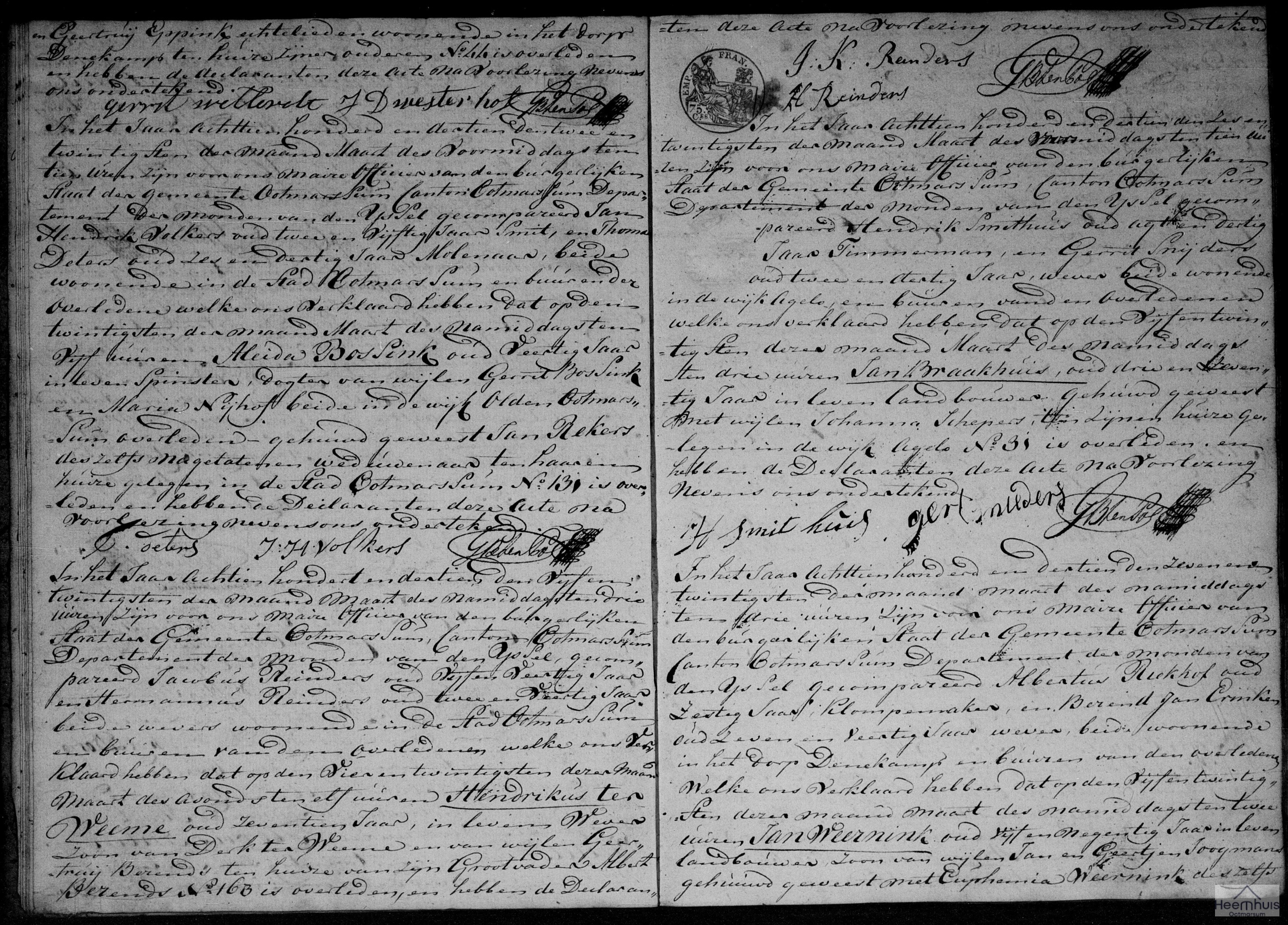 Overlijdensakte van Aleida Bossink