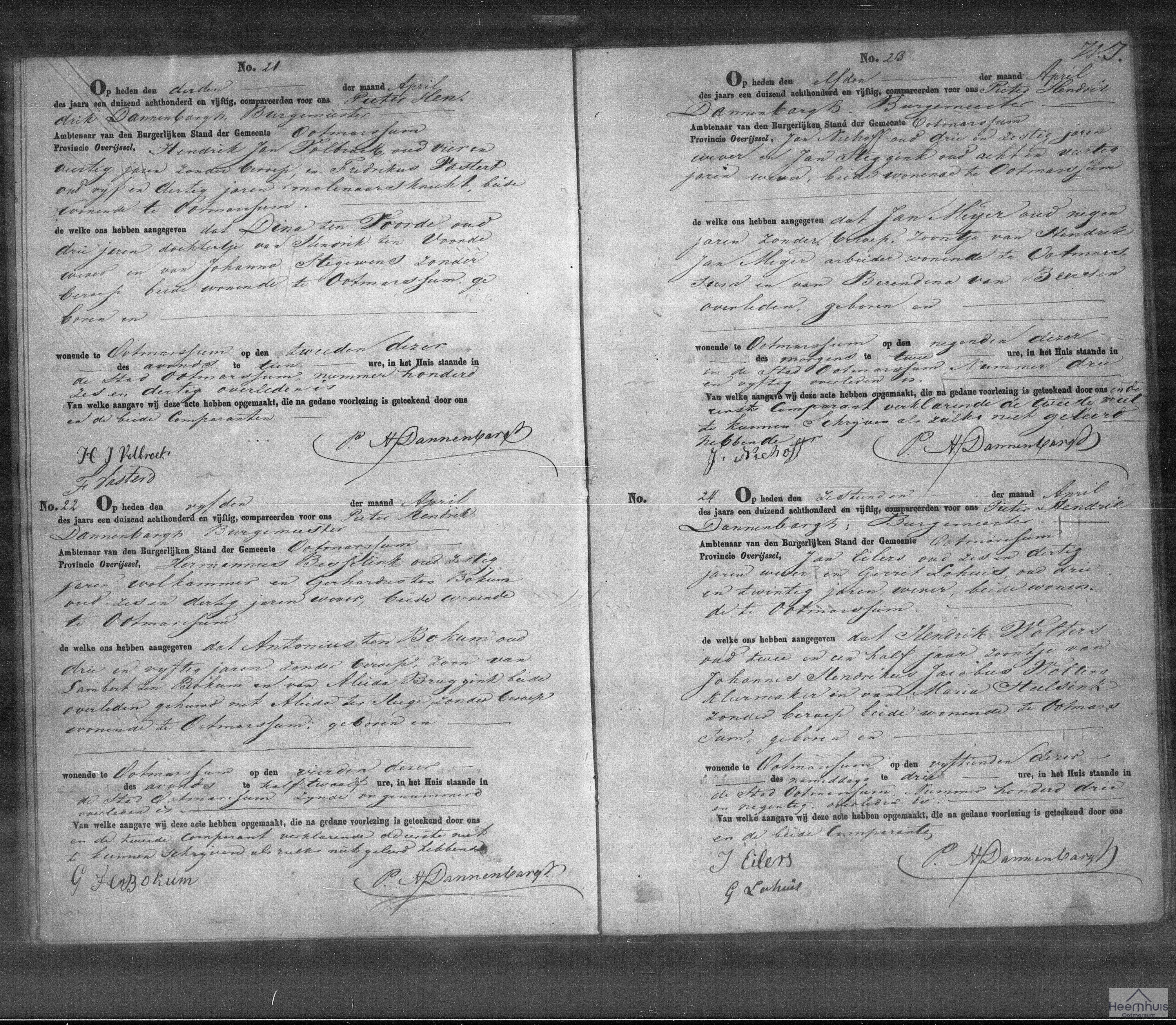 Overlijdensakte van Hendrik Wolters