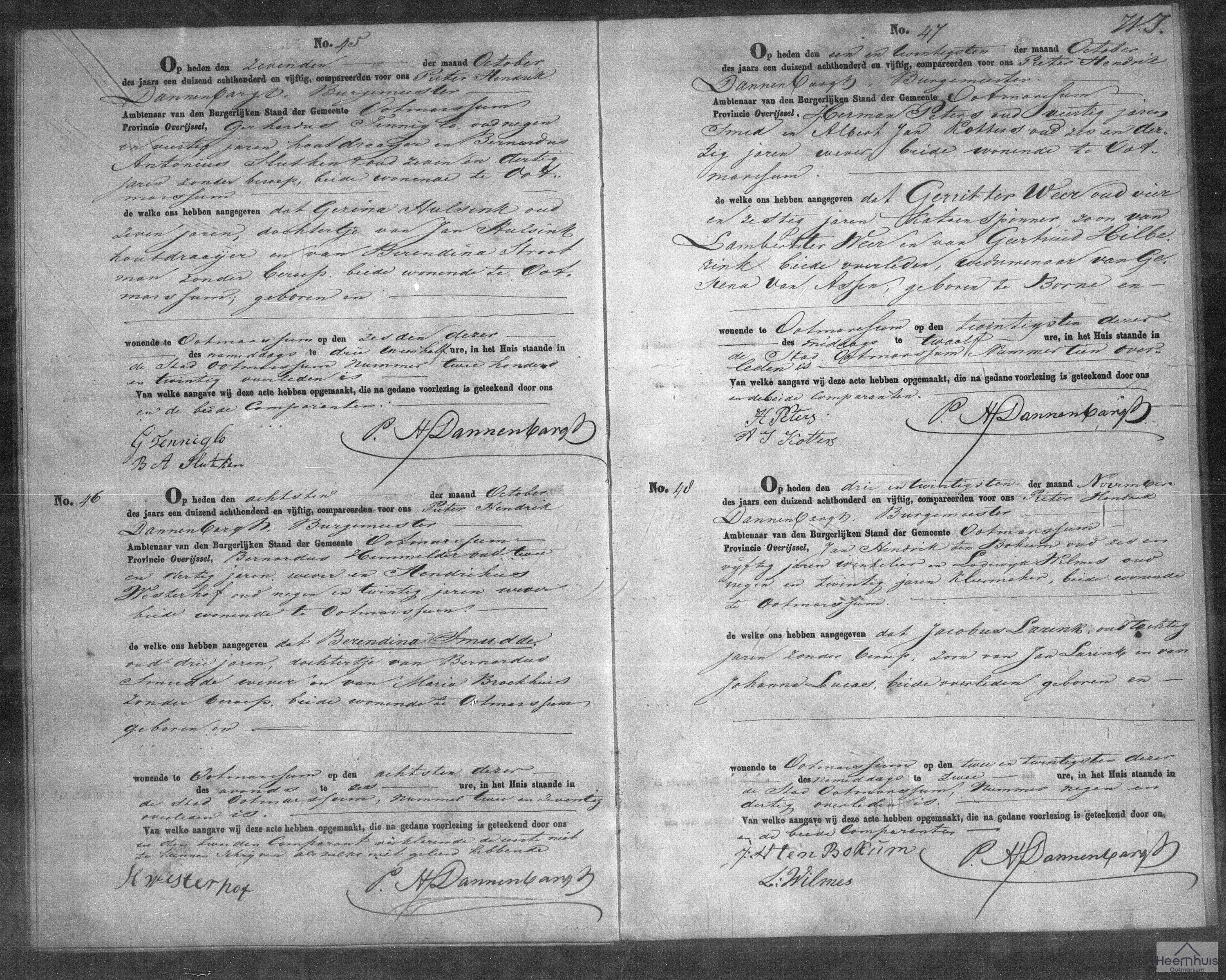 Overlijdensakte van Jacobus Larink