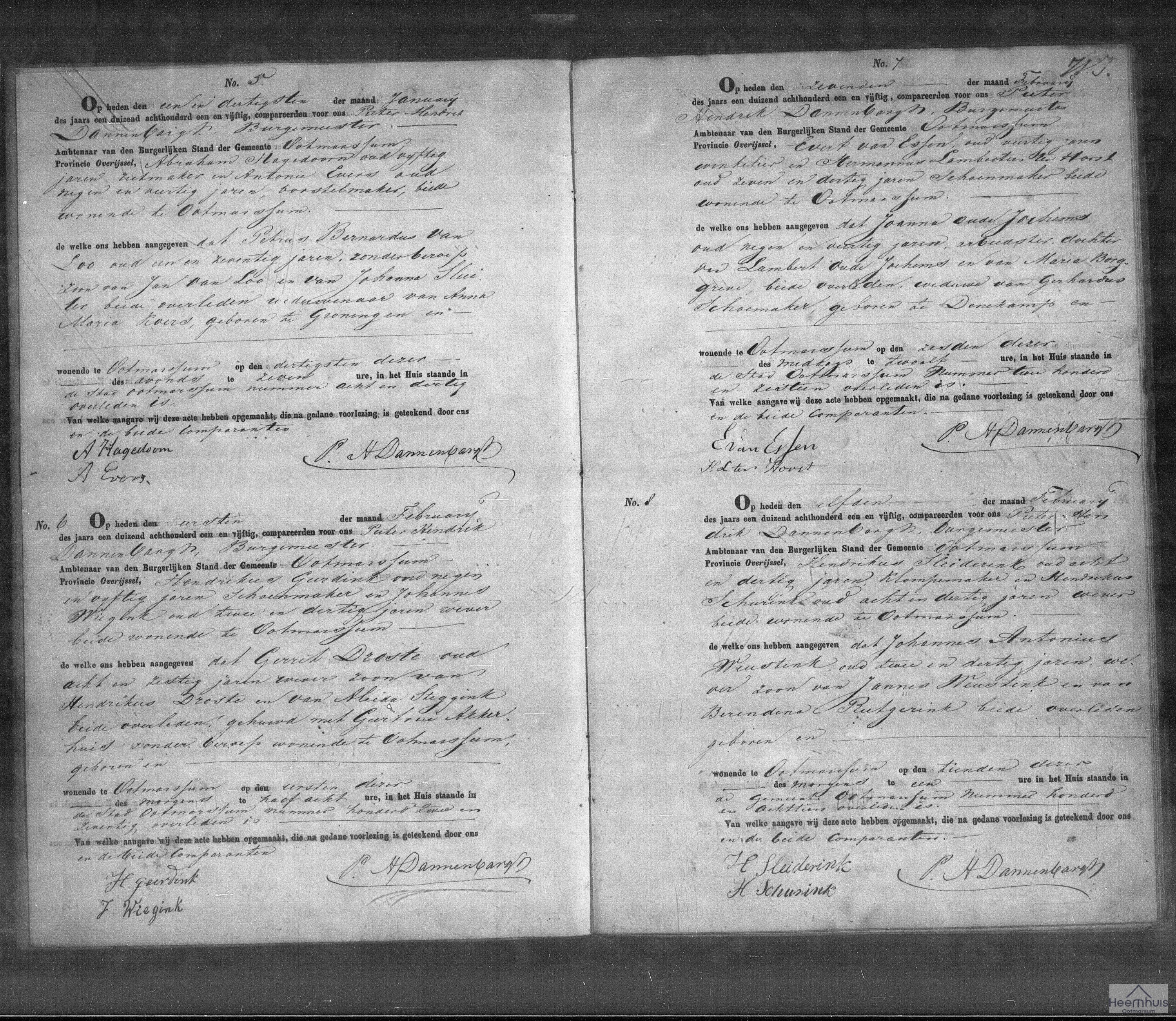 Overlijdensakte van Gerrit Droste