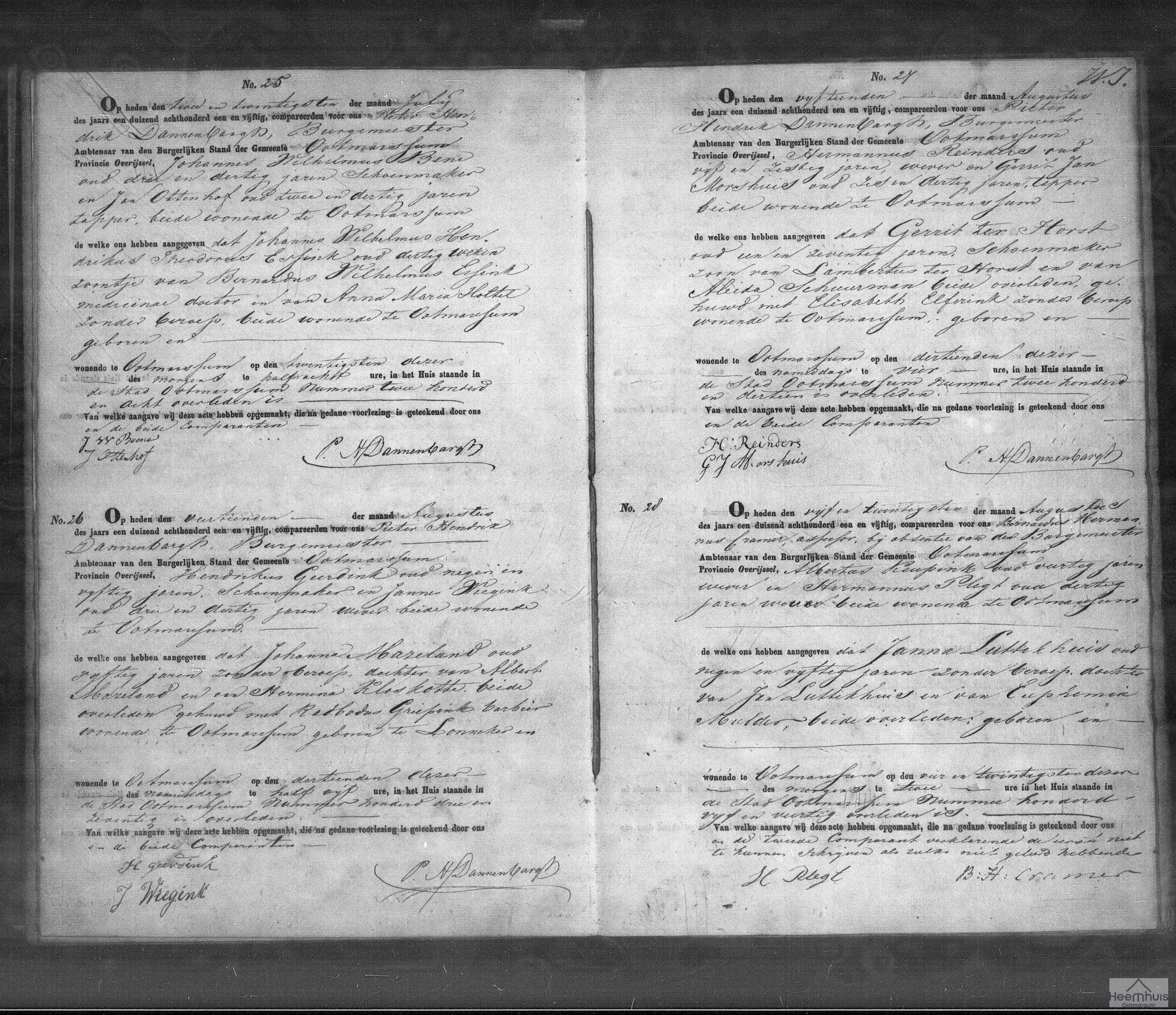 Overlijdensakte van Gerrit ter Horst