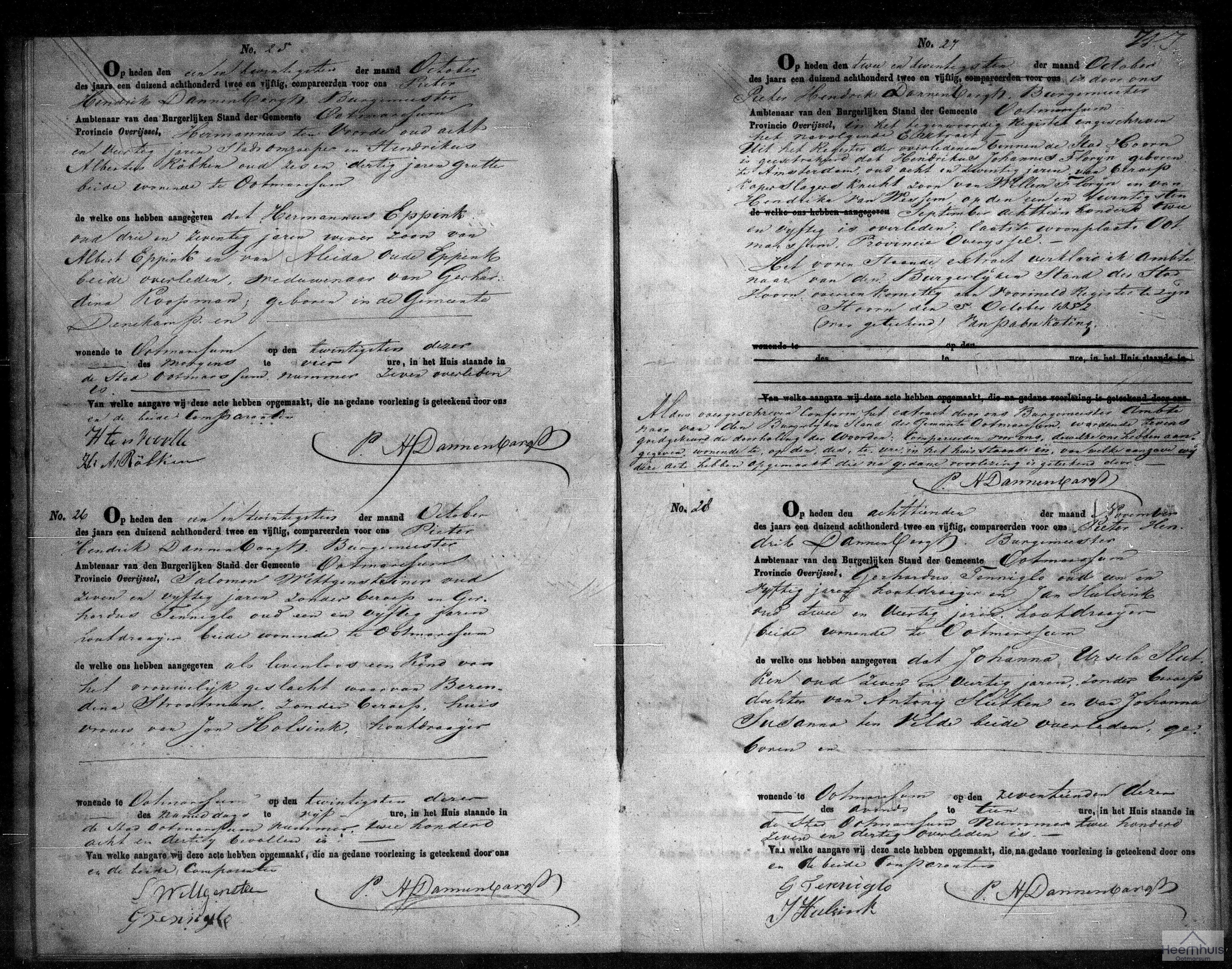 Overlijdensakte van Hendrikus Johannes Florijn Overlijdensakte van Hendrikus Johannes Florijn