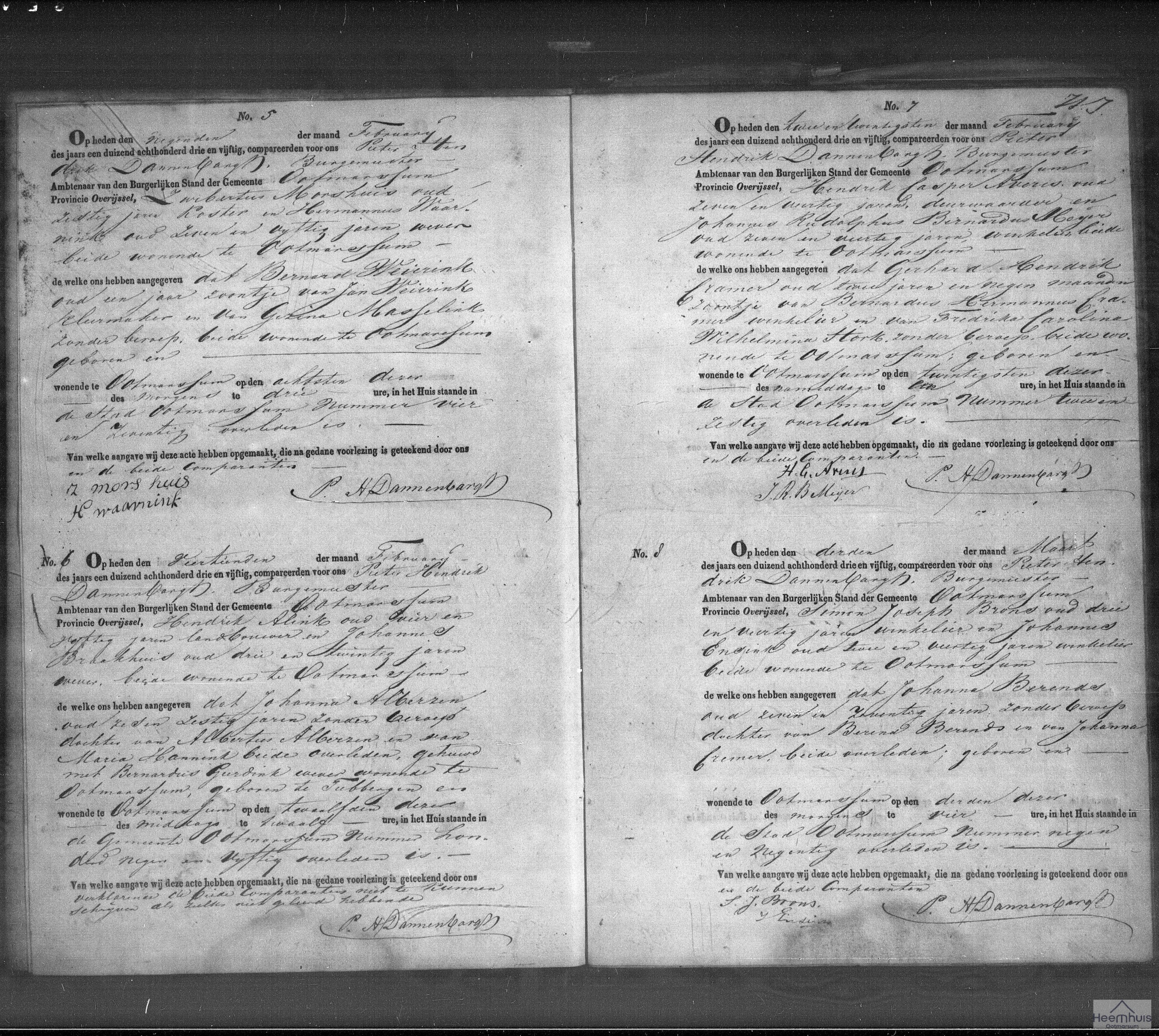 Overlijdensakte van Bernard Weierink Overlijdensakte van Bernard Weierink