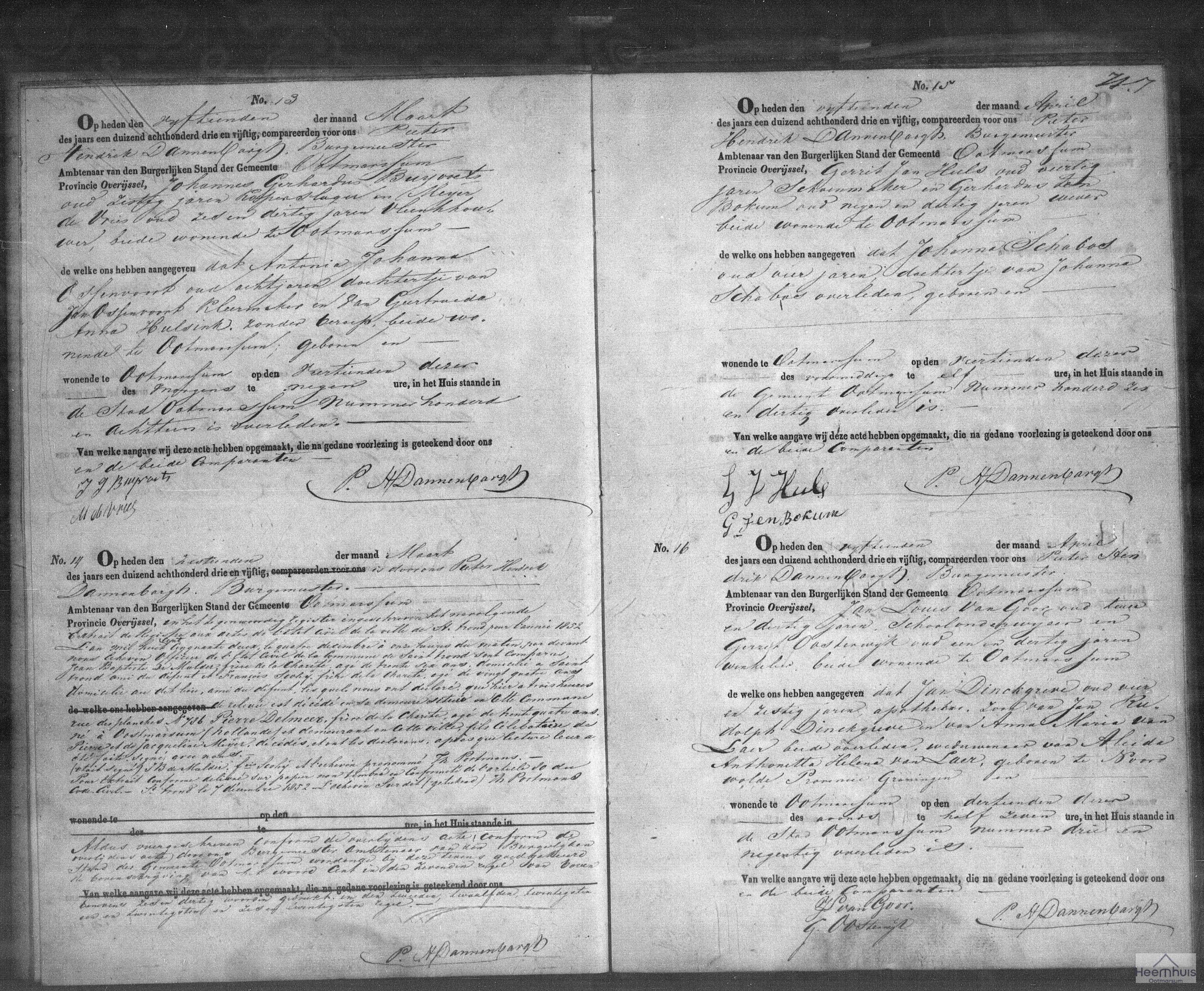 Overlijdensakte van Jan Dinckgreve