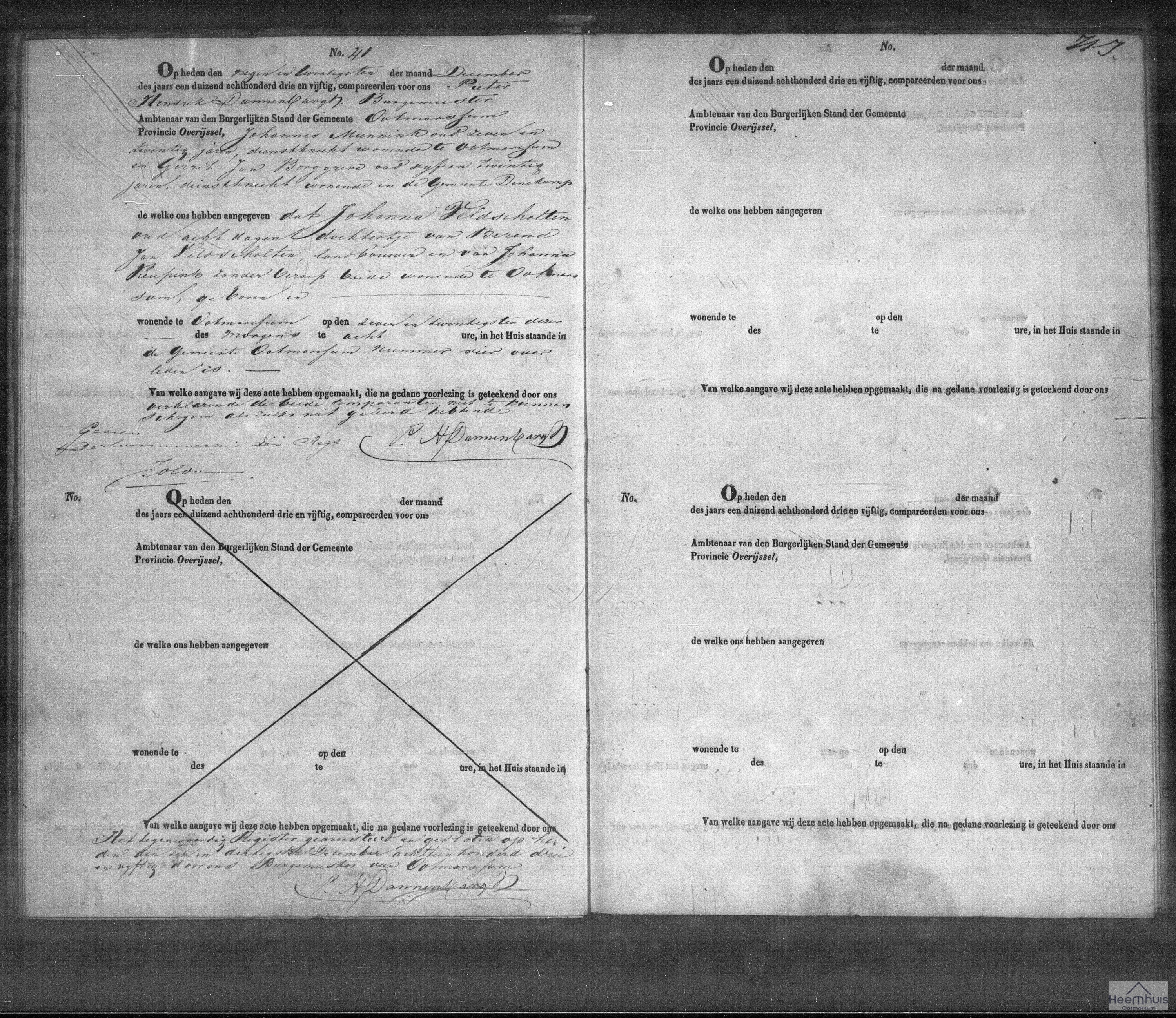 Overlijdensakte van Johanna Veldscholten