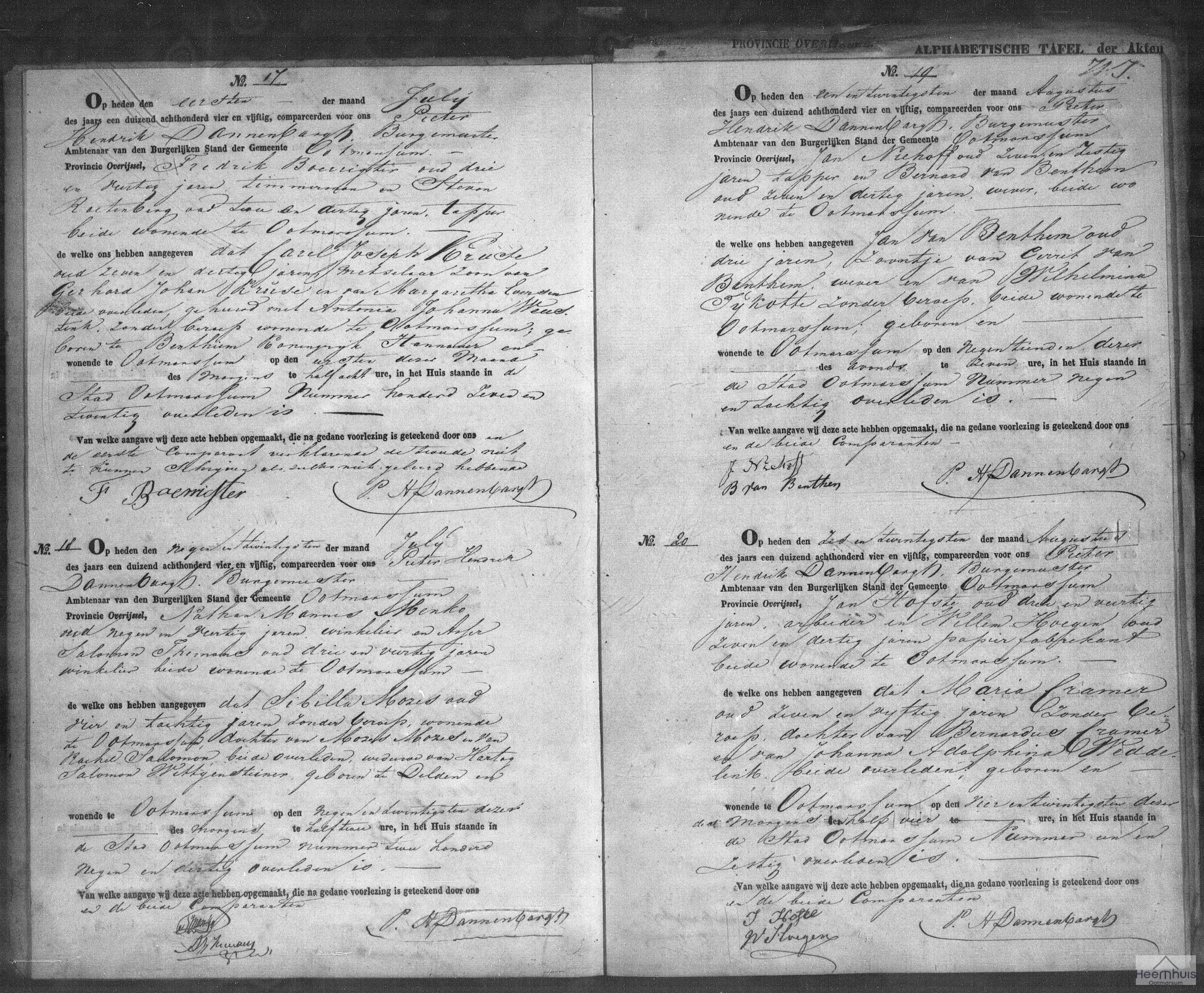 Overlijdensakte van Carel Joseph Kruse