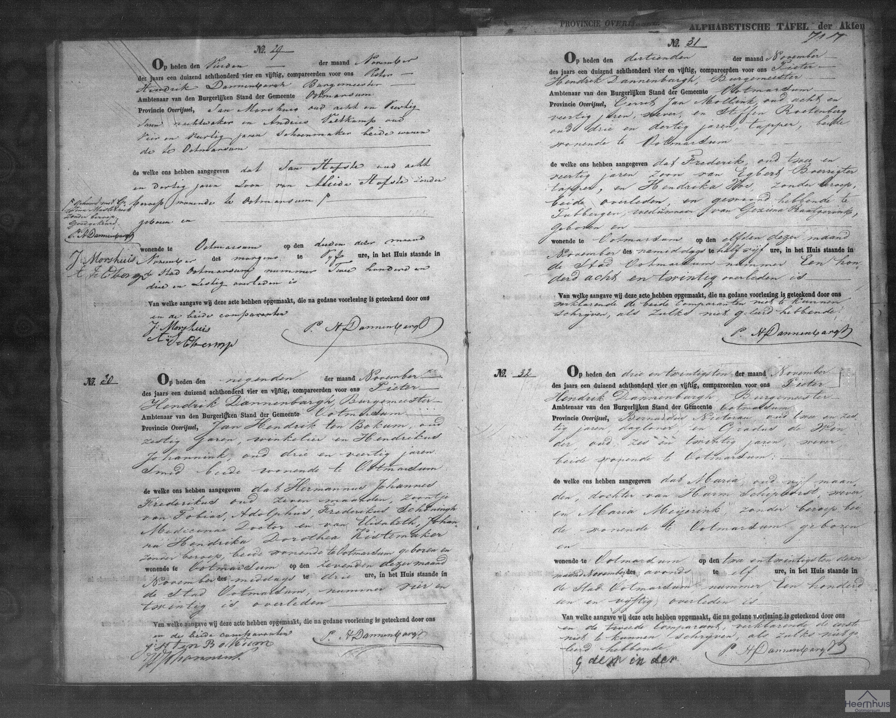 Overlijdensakte van Jan Hofste