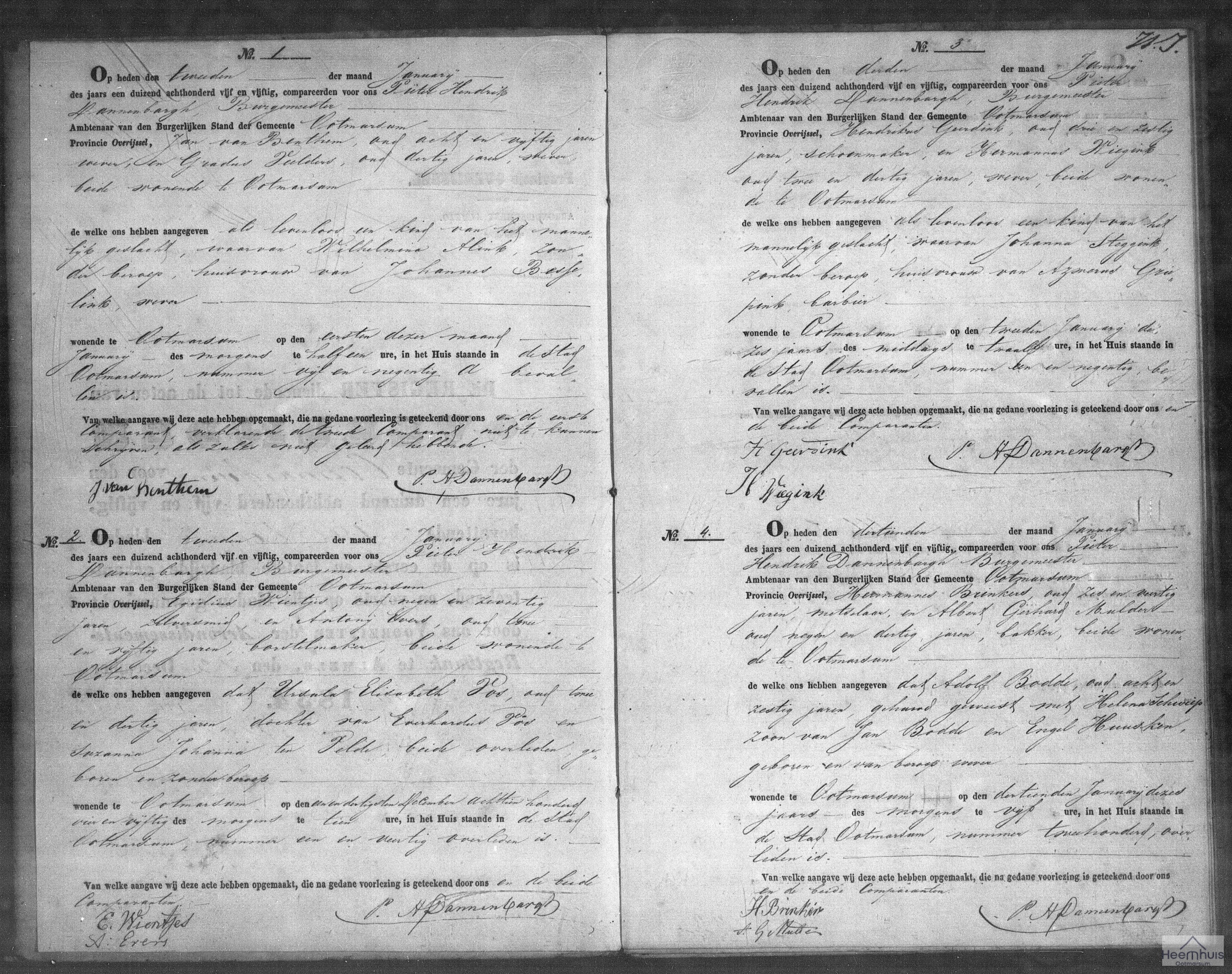 Overlijdensakte van Ursula Elisabeth Vos
