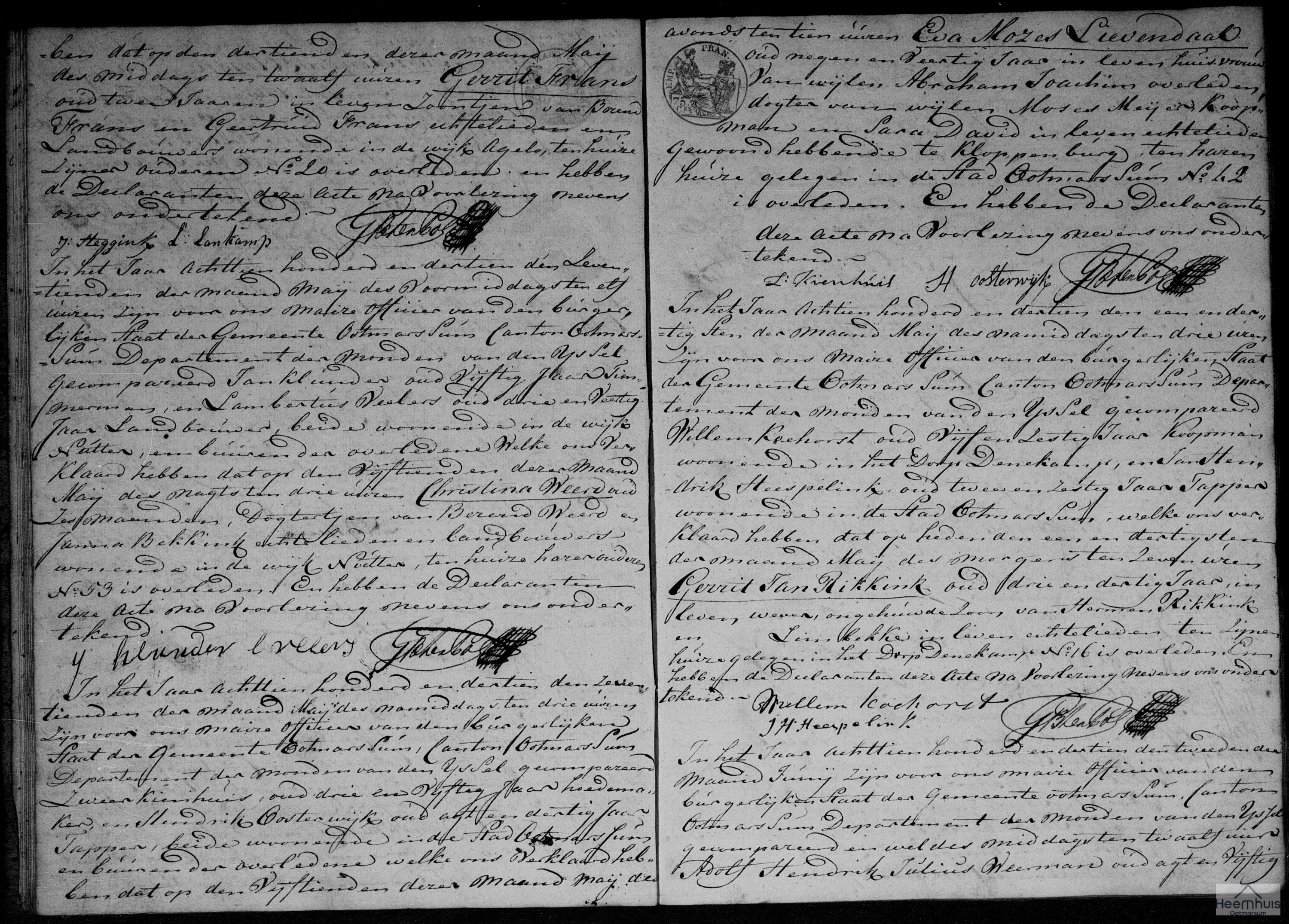 Overlijdensakte van Berendina Peese