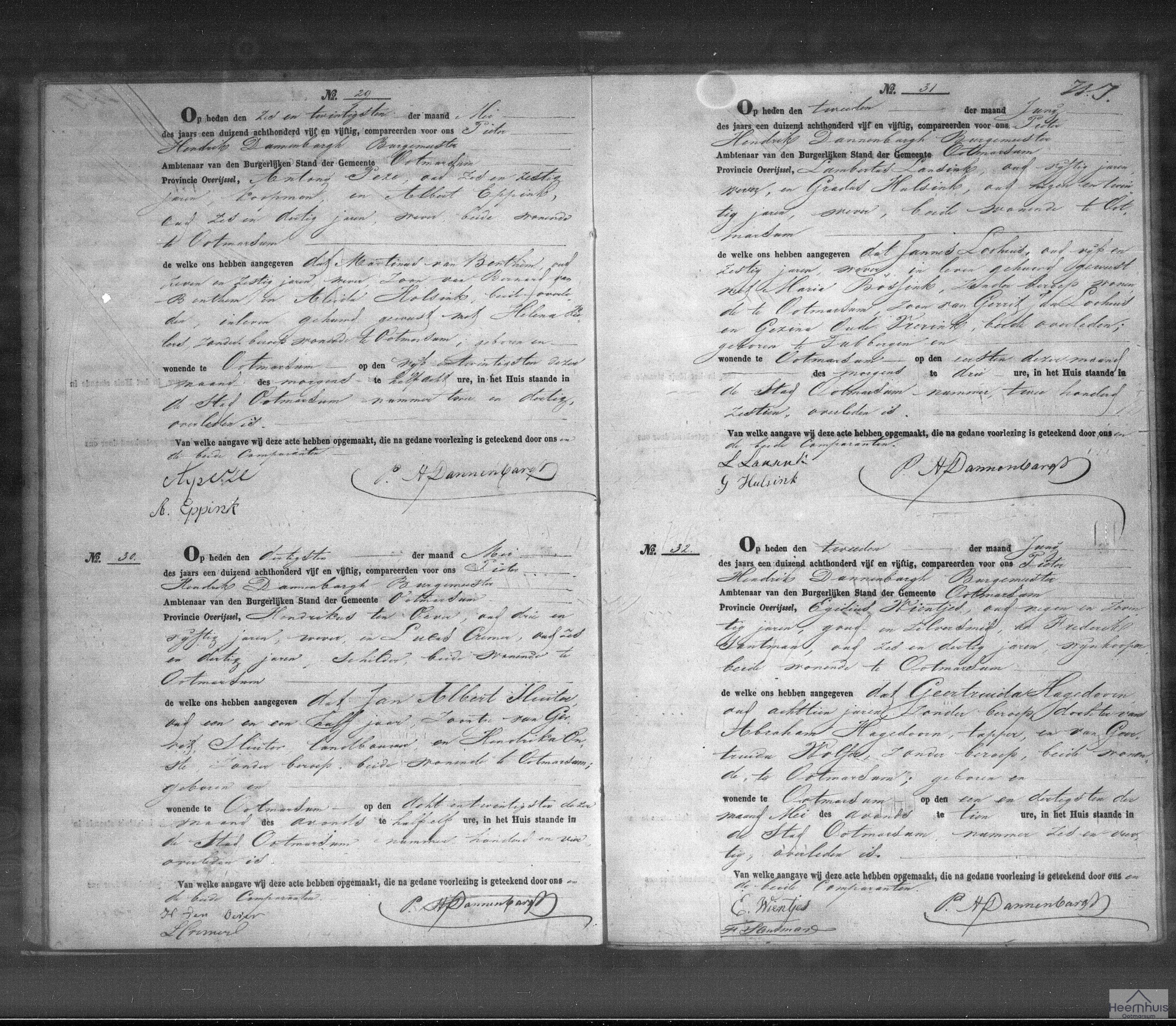 Overlijdensakte van Jannes Loohuis