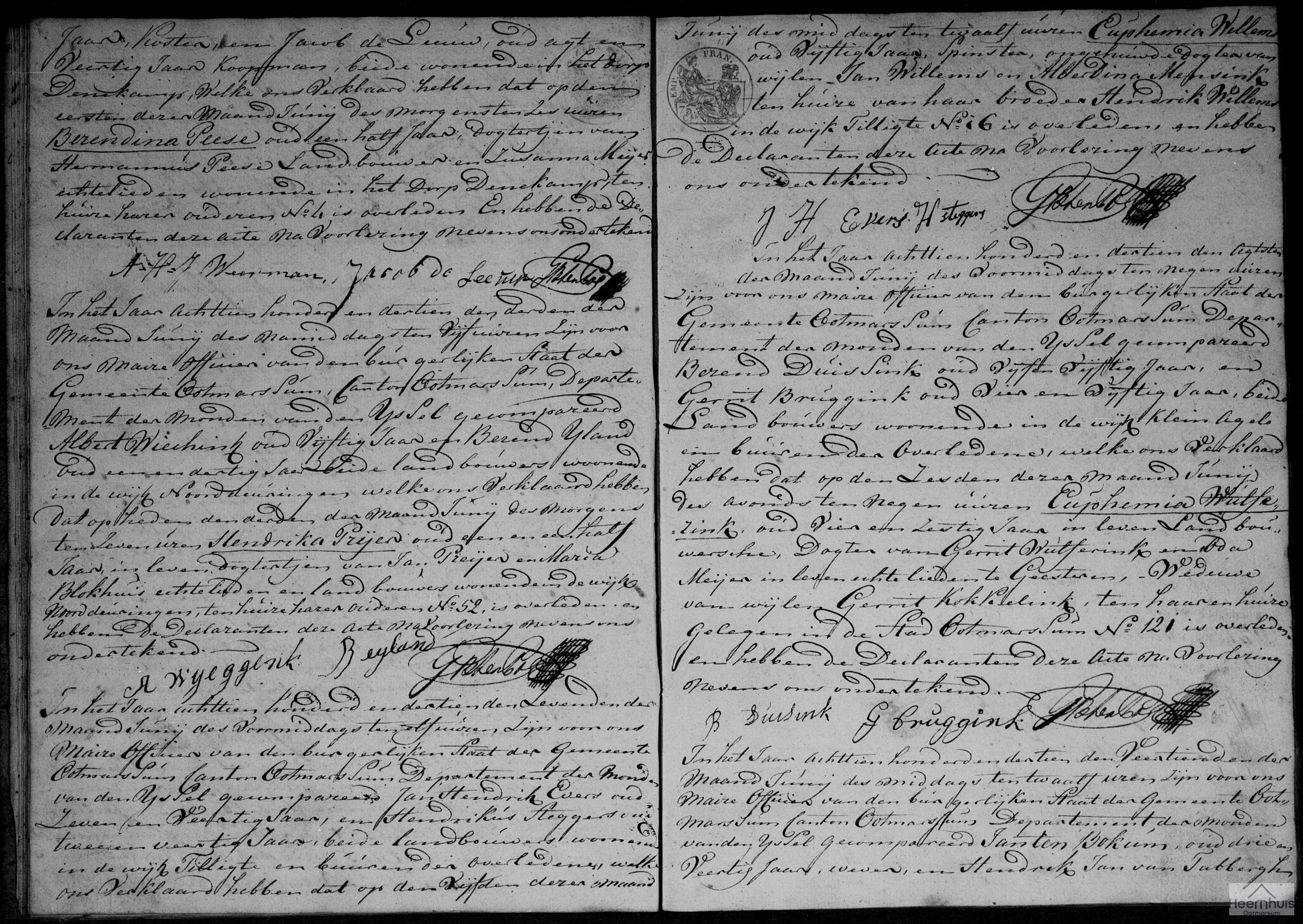 Overlijdensakte van Euphemia Willems Overlijdensakte van Euphemia Willems