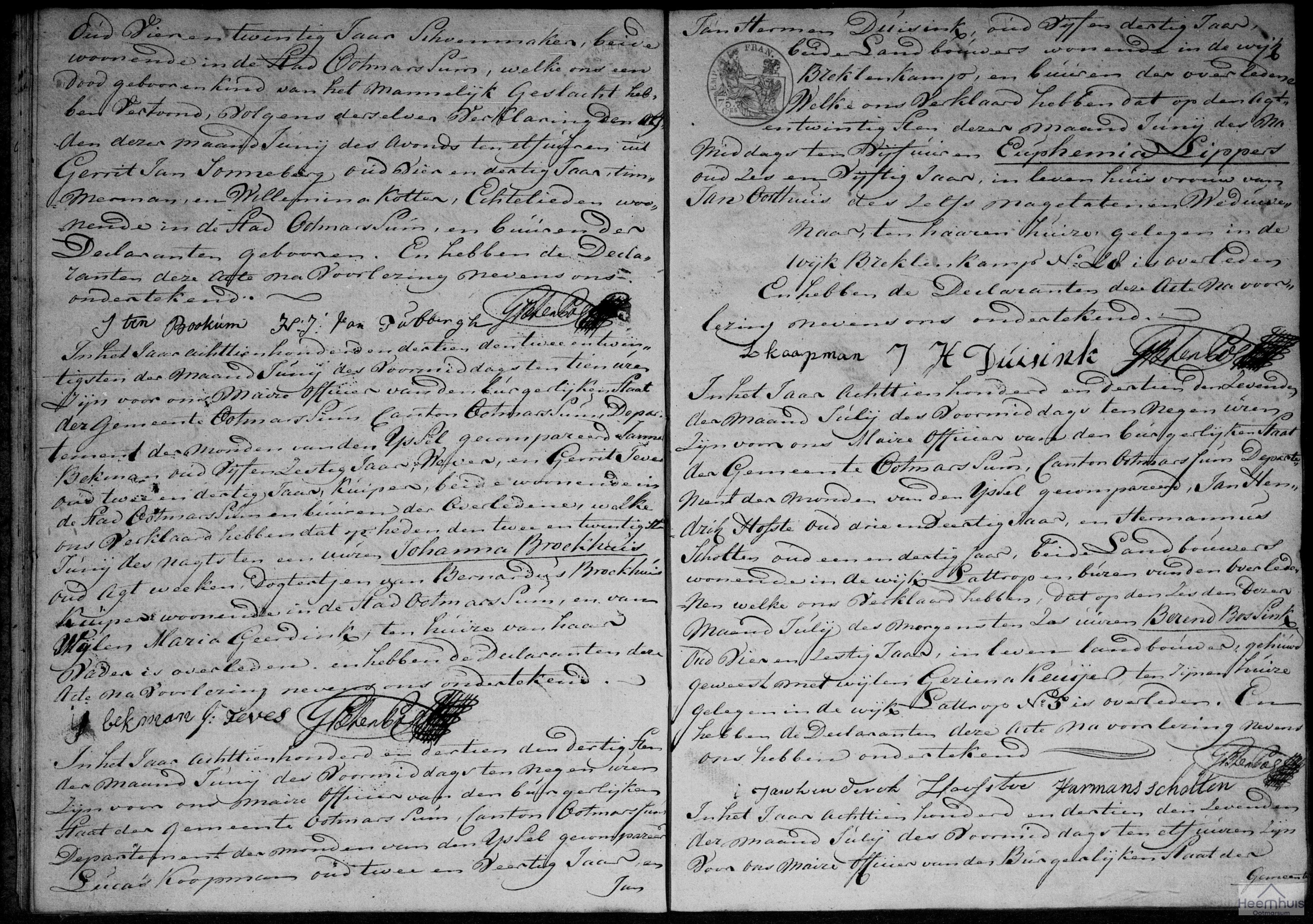 Overlijdensakte van Euphemia Lippers