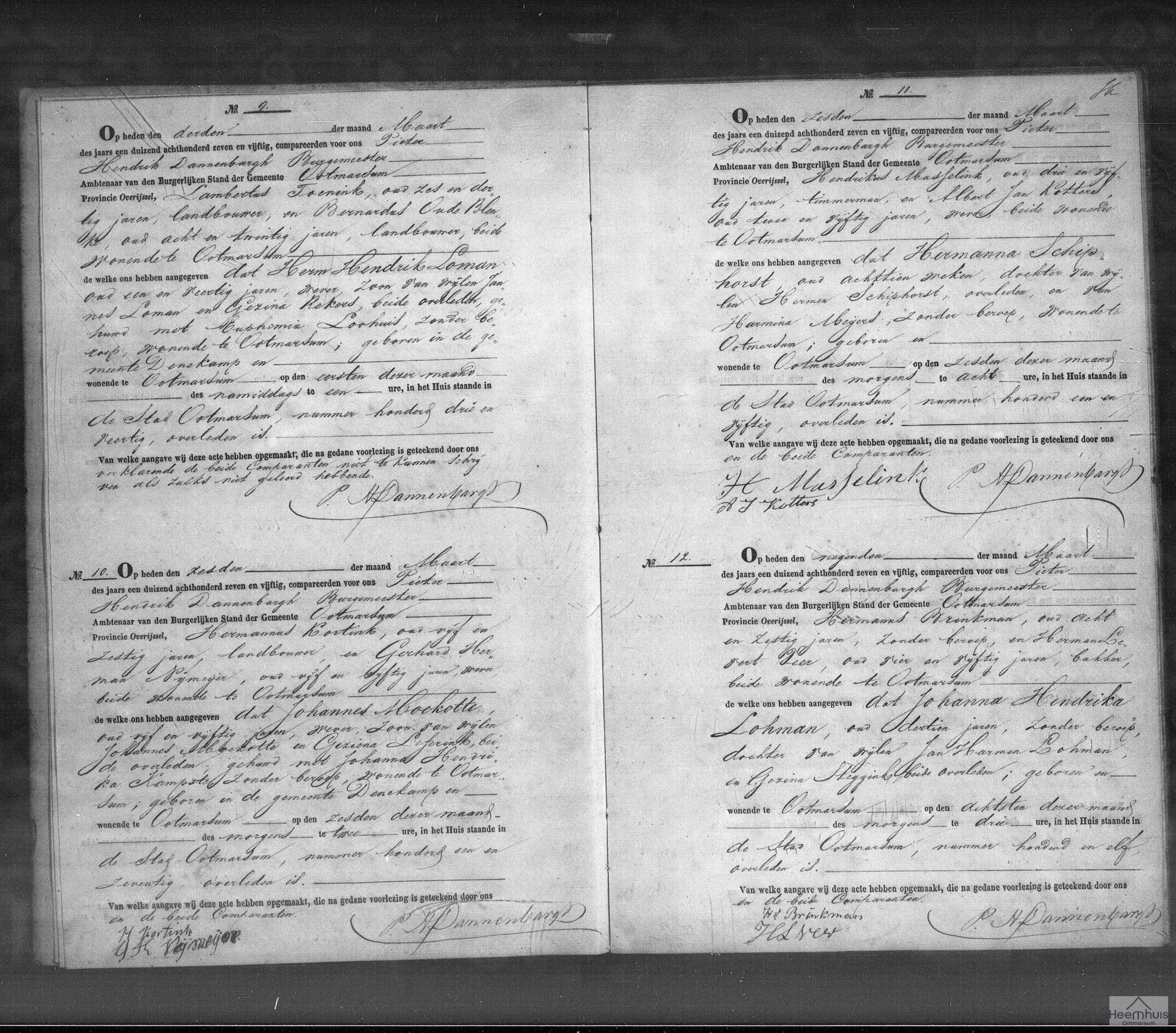 Overlijdensakte van Herm Hendrik Loman Overlijdensakte van Herm Hendrik Loman