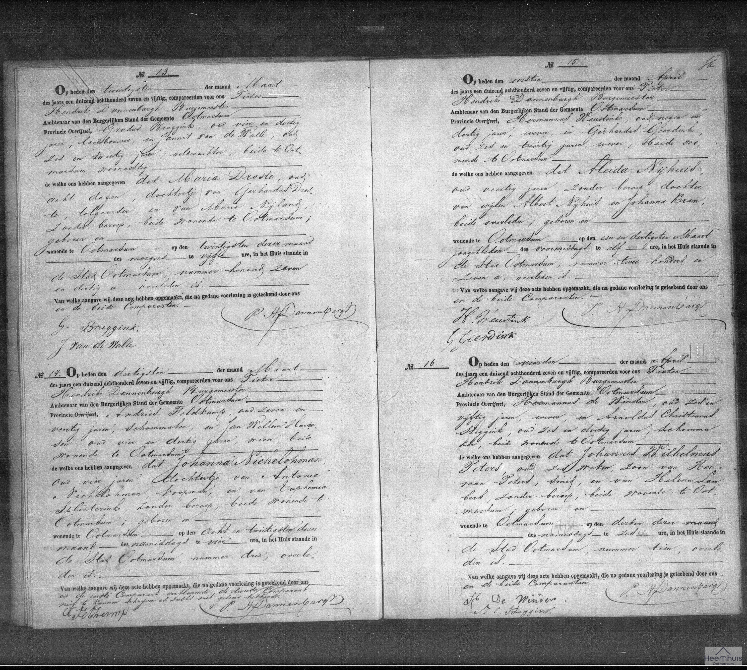 Overlijdensakte van Johanna Niehelohman