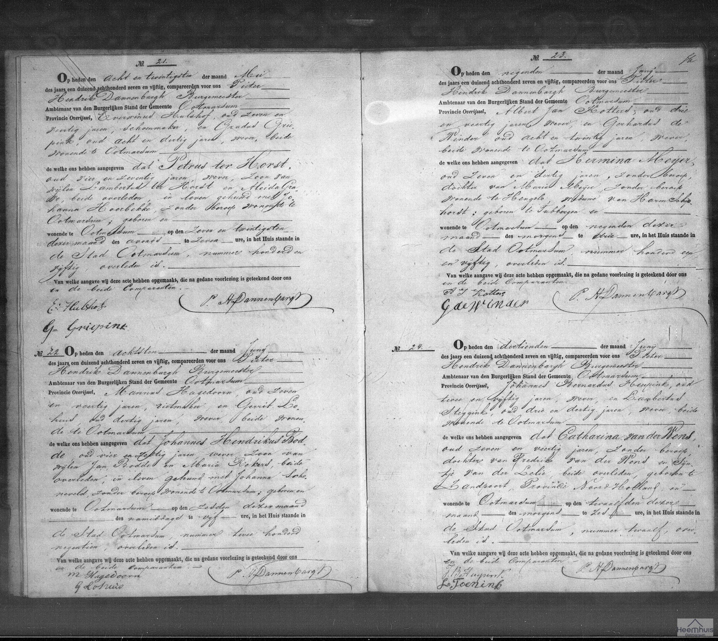 Overlijdensakte van Catharina van der Wens