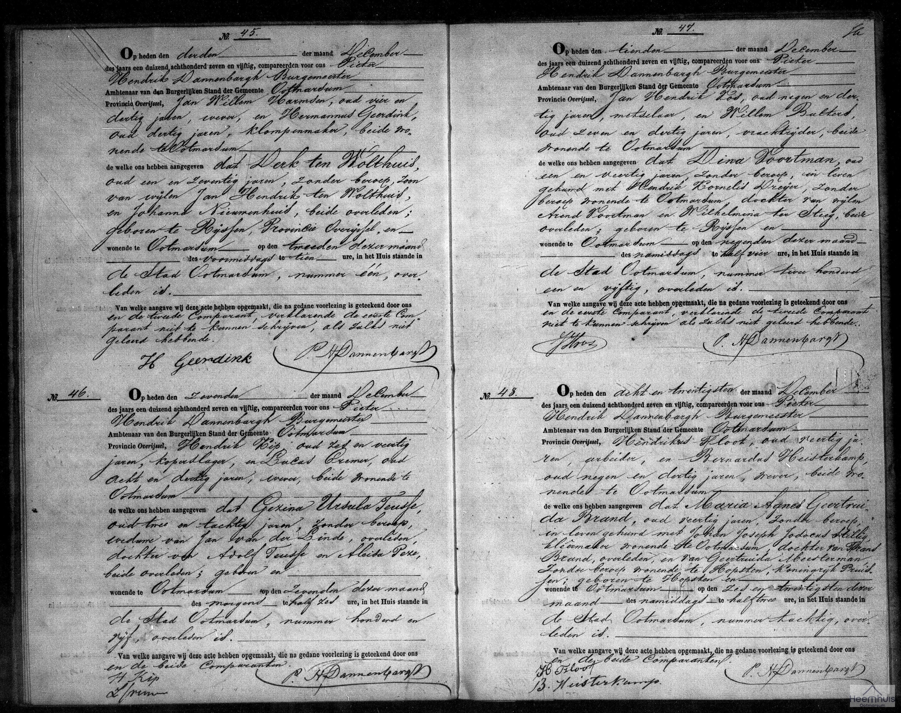 Overlijdensakte van Maria Agnes Geertruida Brand