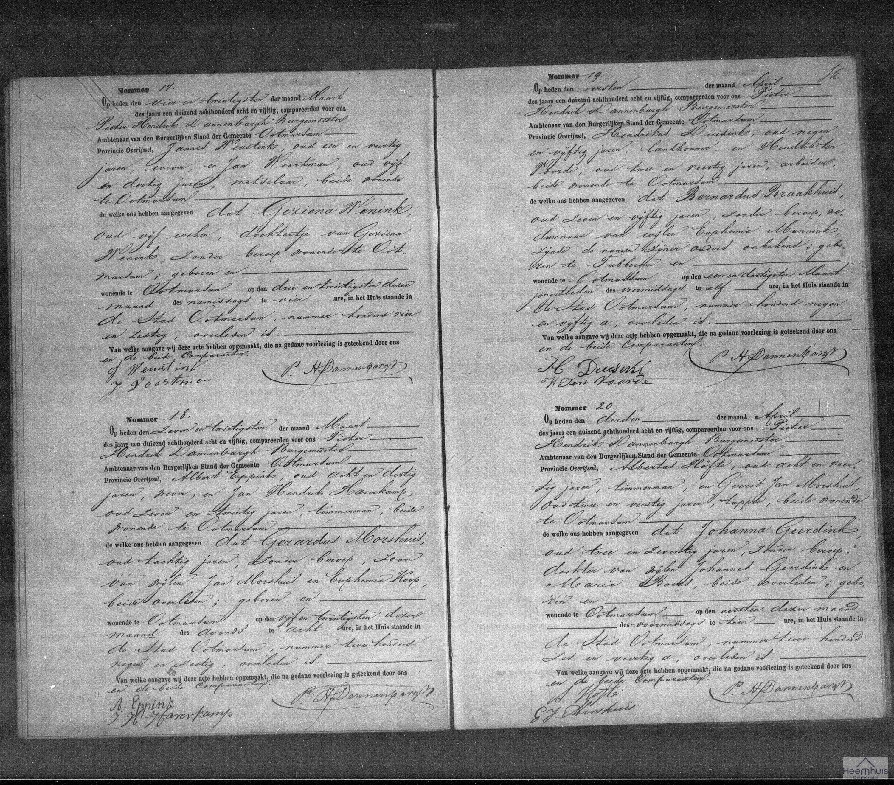 Overlijdensakte van Johanna Geerdink