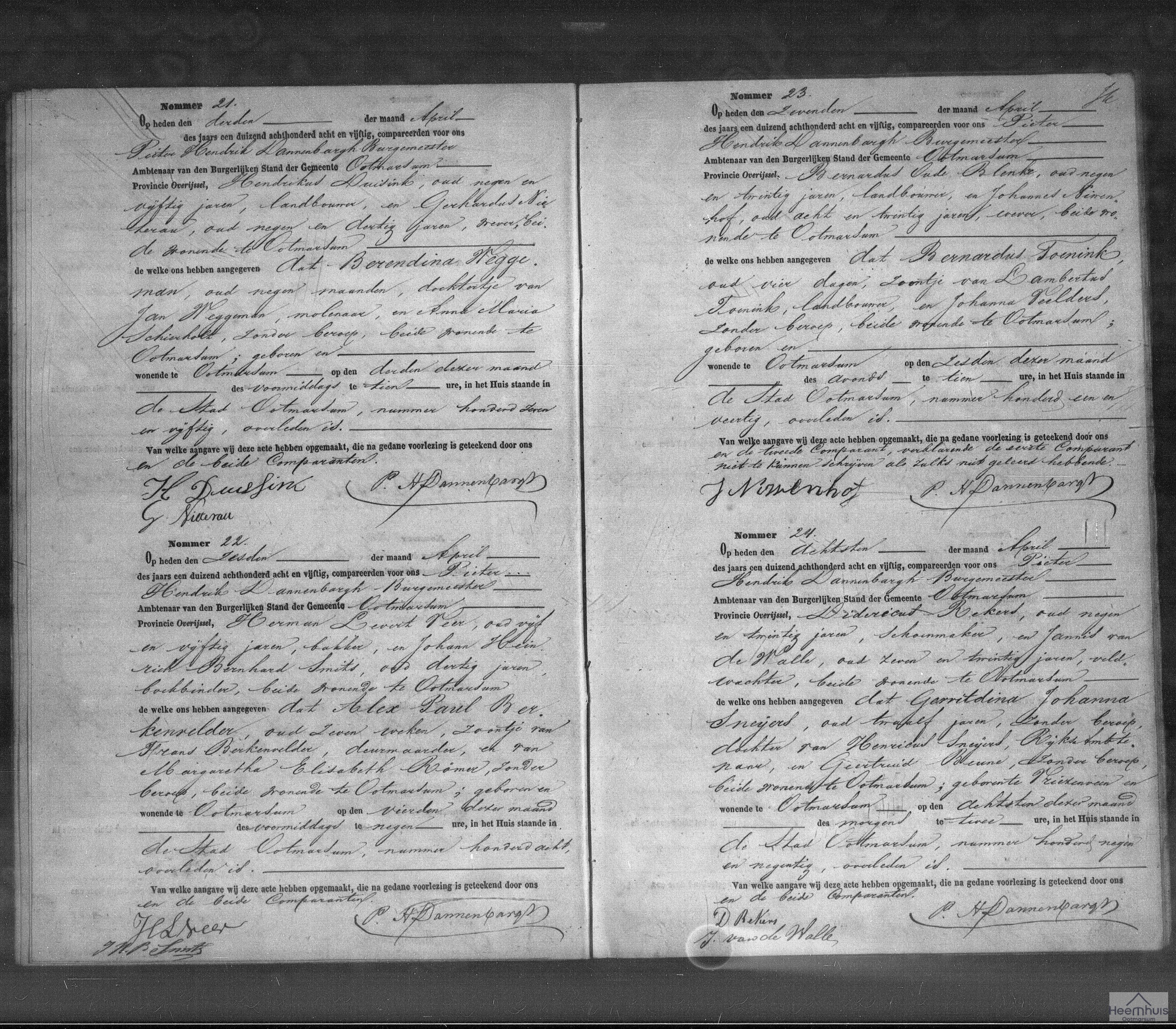 Overlijdensakte van Gerritdina Johanna Sneijers