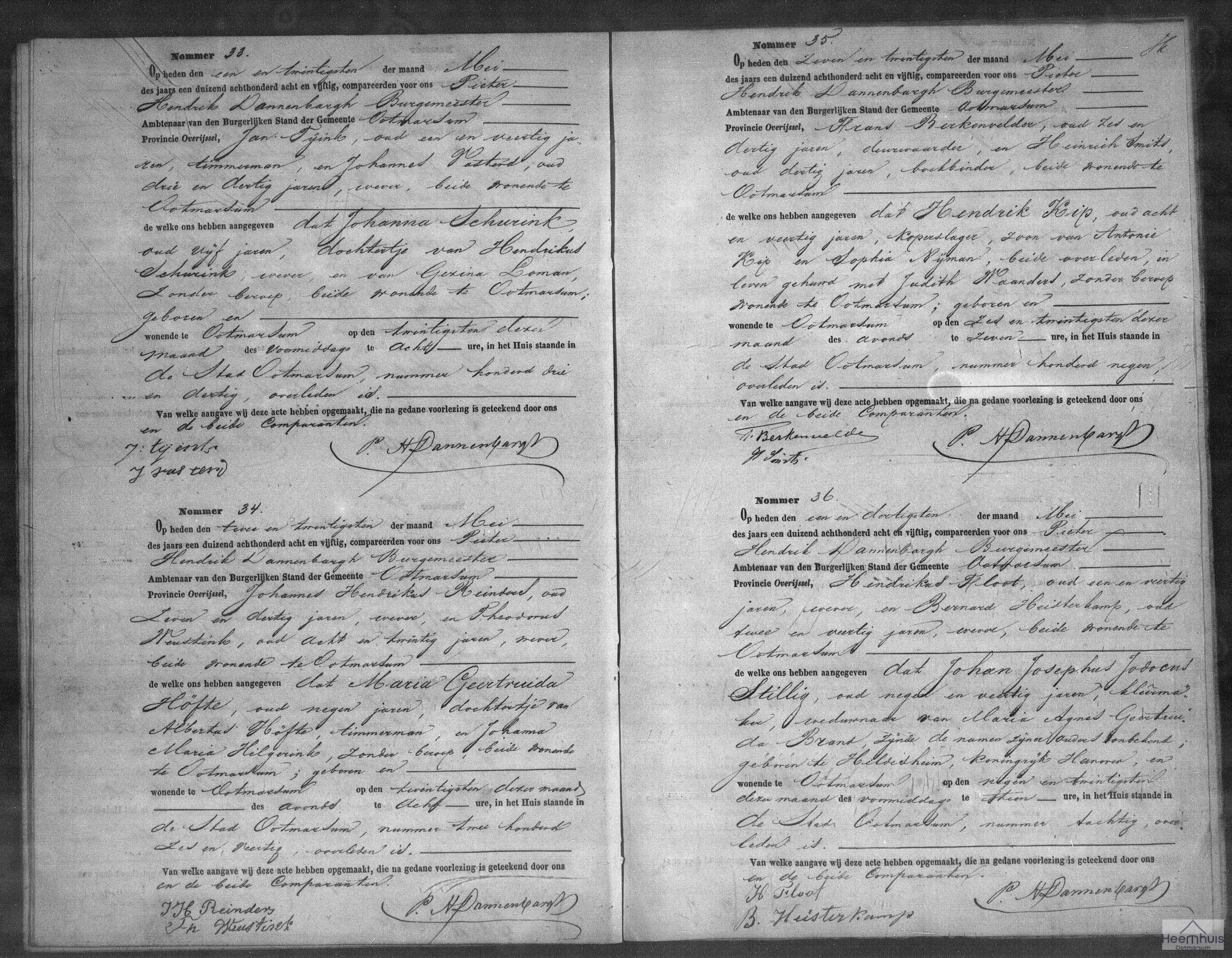 Overlijdensakte van Johan Josephus Jodocus Stillig