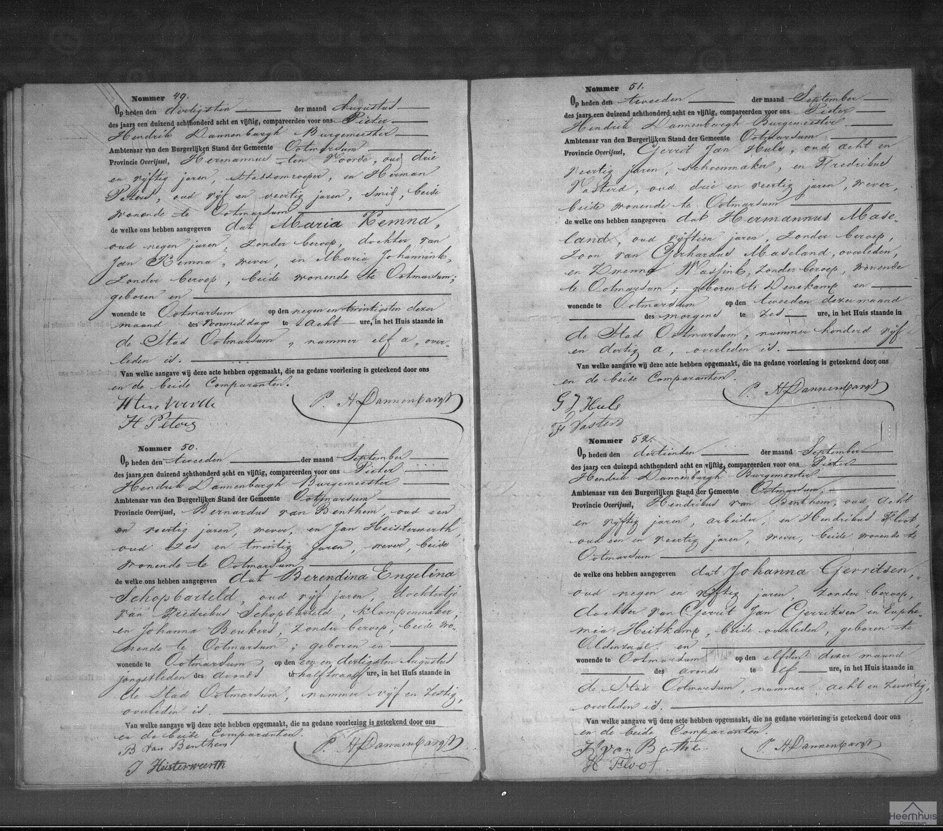 Overlijdensakte van Berendina Engelina Schopbarteld