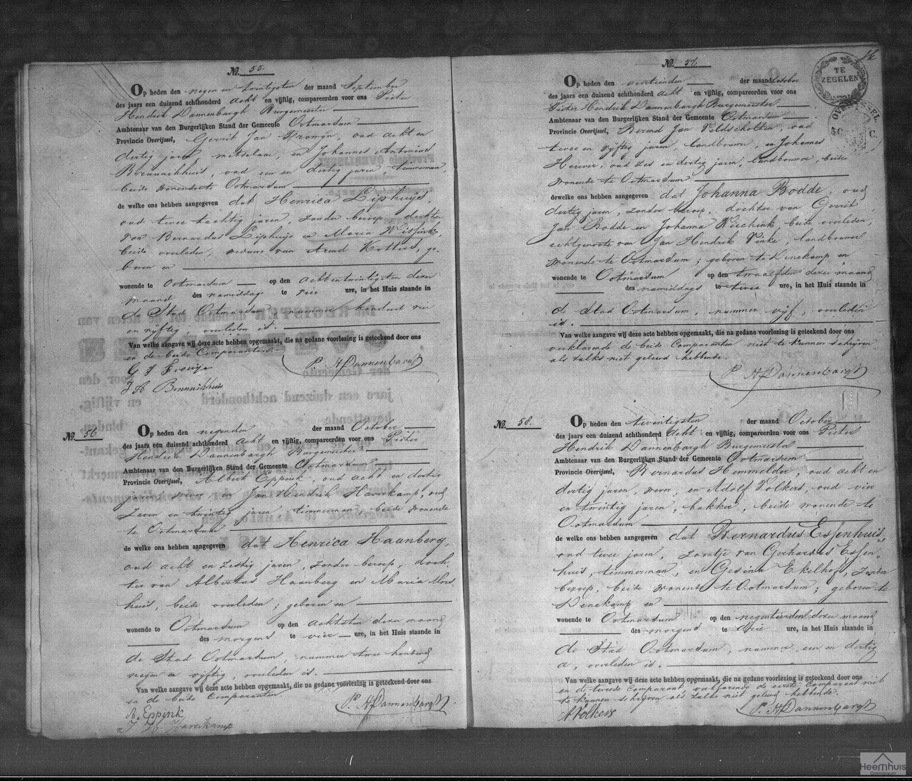 Overlijdensakte van Henrica Liphuijs