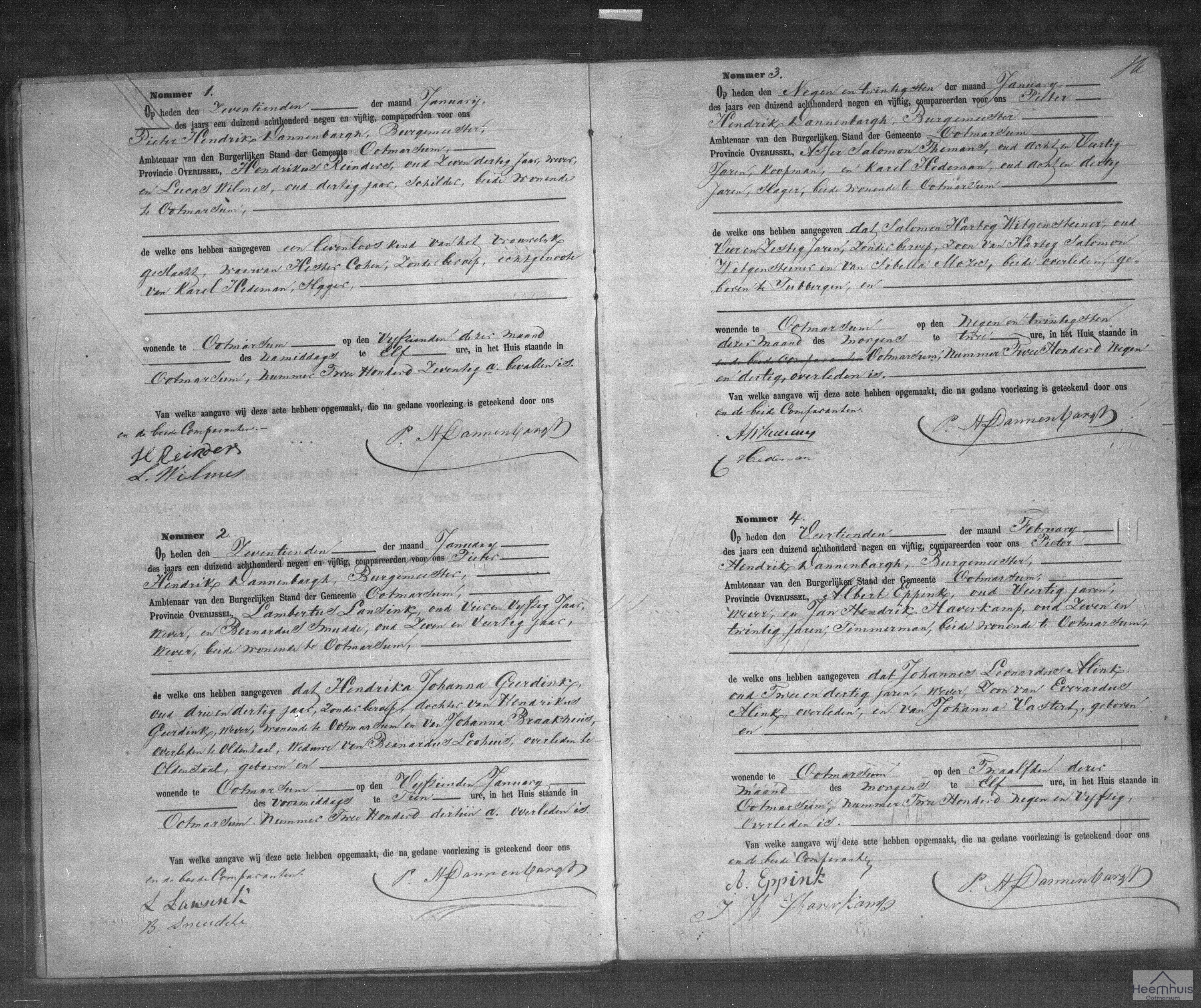 Overlijdensakte van Salomon Hartog Witgensteiner