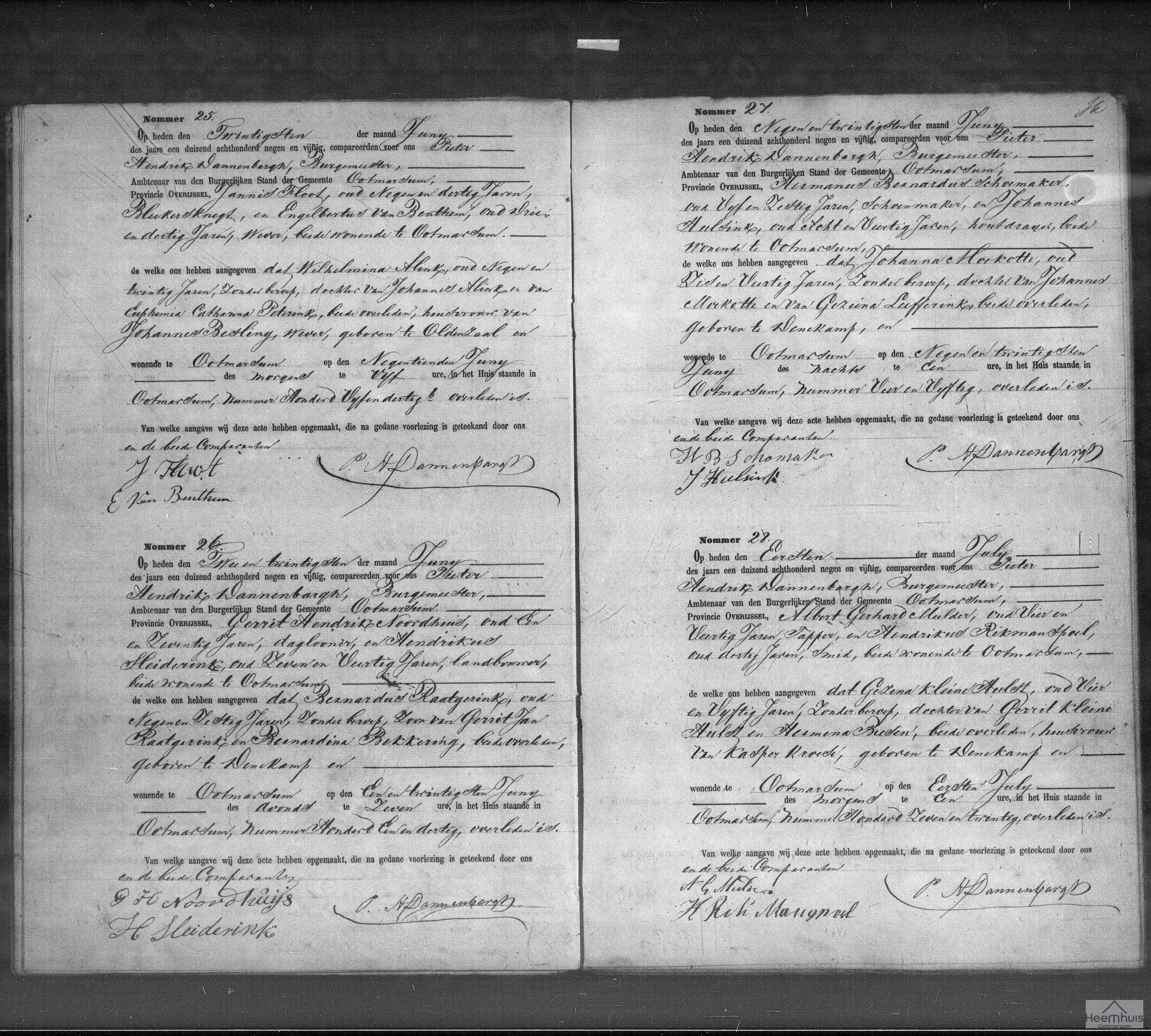 Overlijdensakte van Wilhelmina Alink Overlijdensakte van Wilhelmina Alink